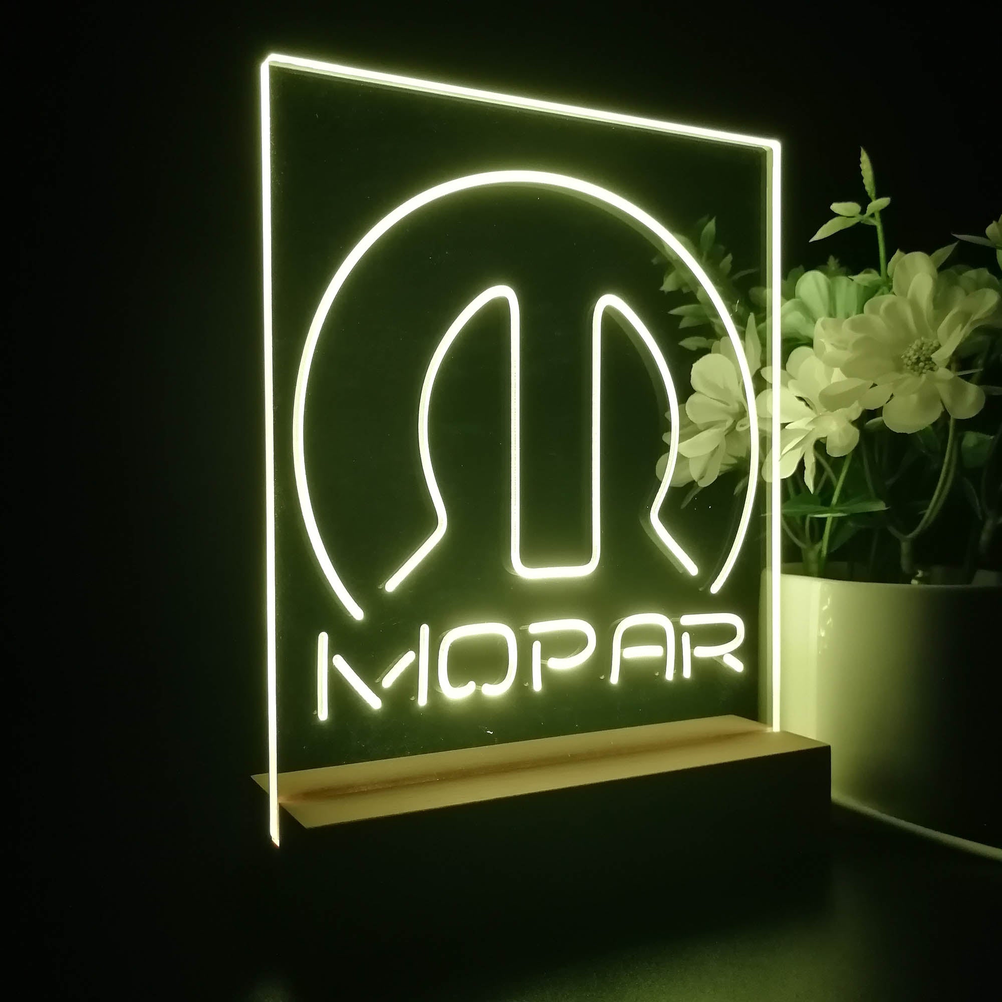 Mopar Logo 3D Illusion Night Light Desk Lamp