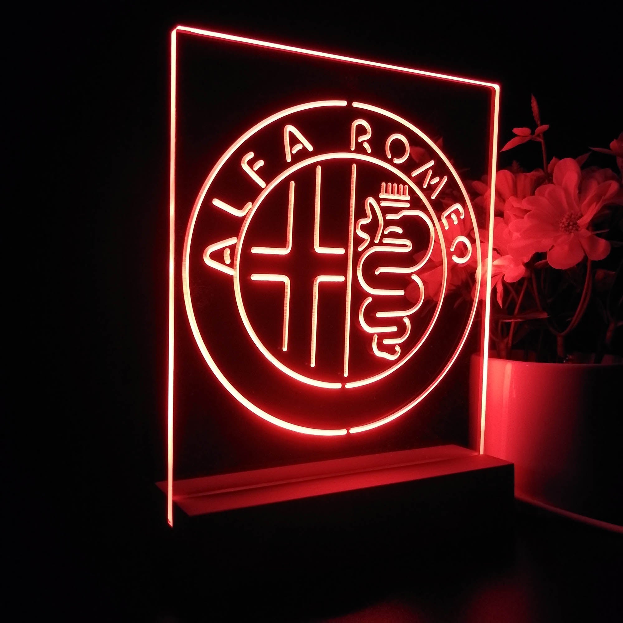 Alfa Romeo Car Garage Bar 3D Illusion Night Light Desk Lamp