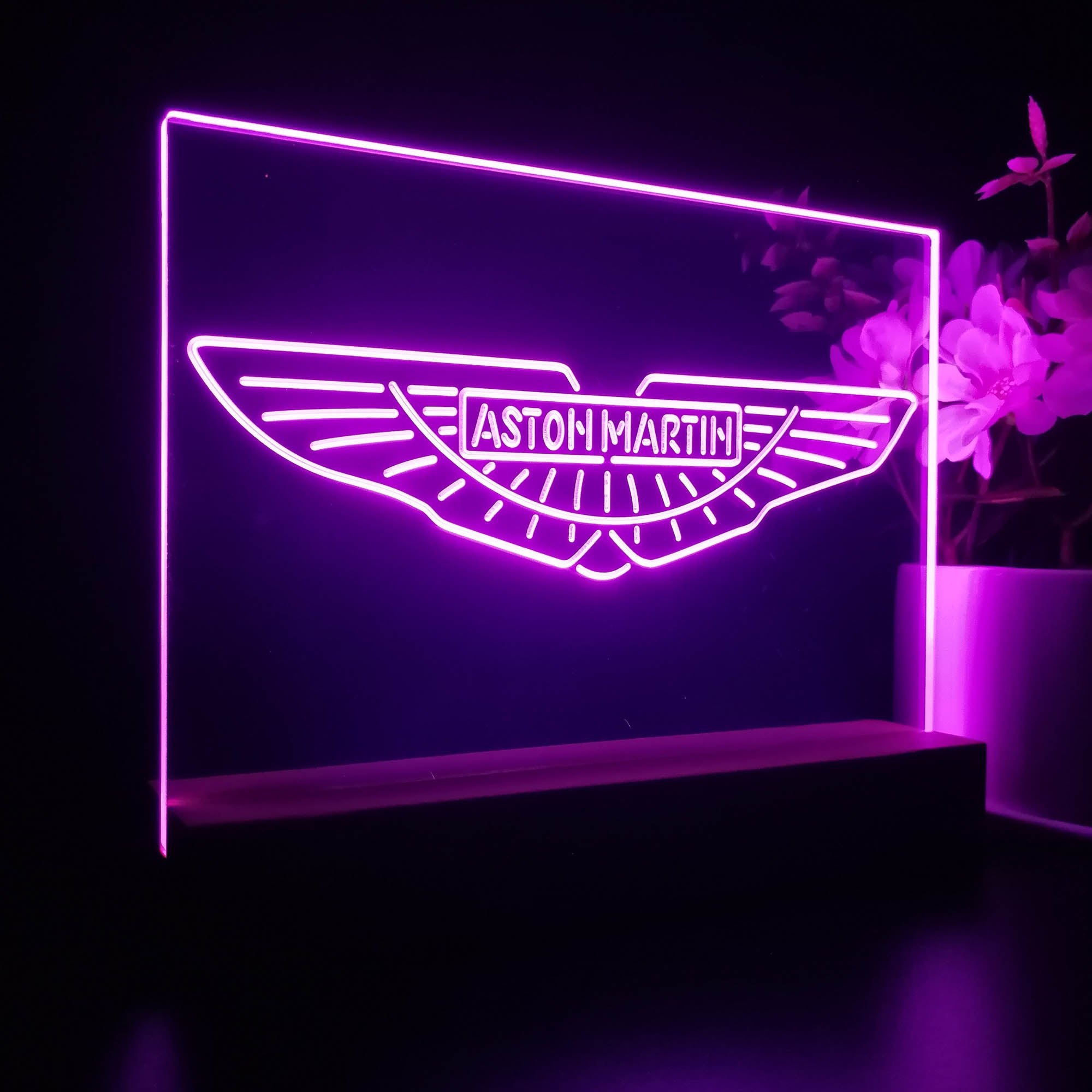 Aston Martin Sport Car Garage 3D Illusion Night Light Desk Lamp