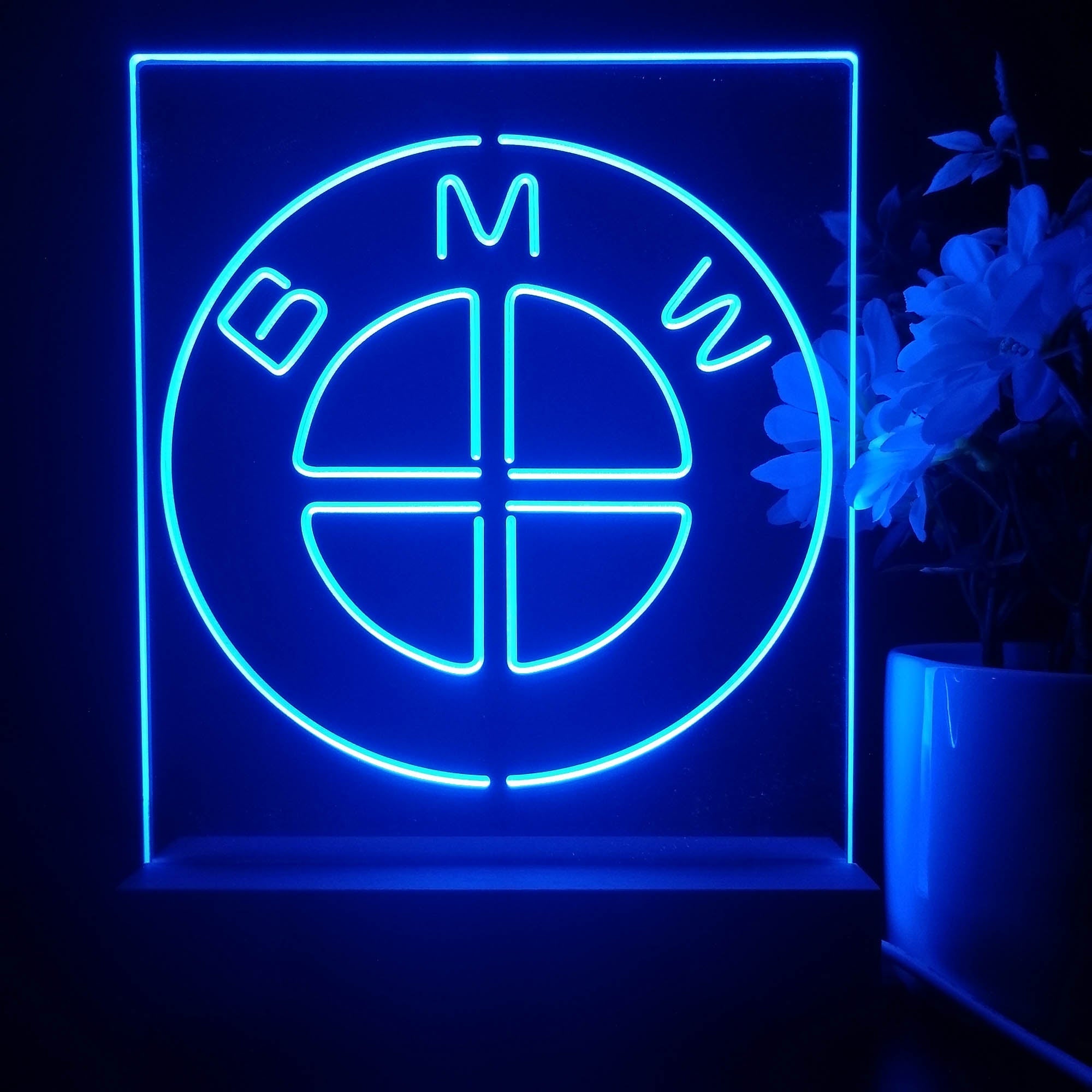 BMW Logo 3D Illusion Night Light Desk Lamp