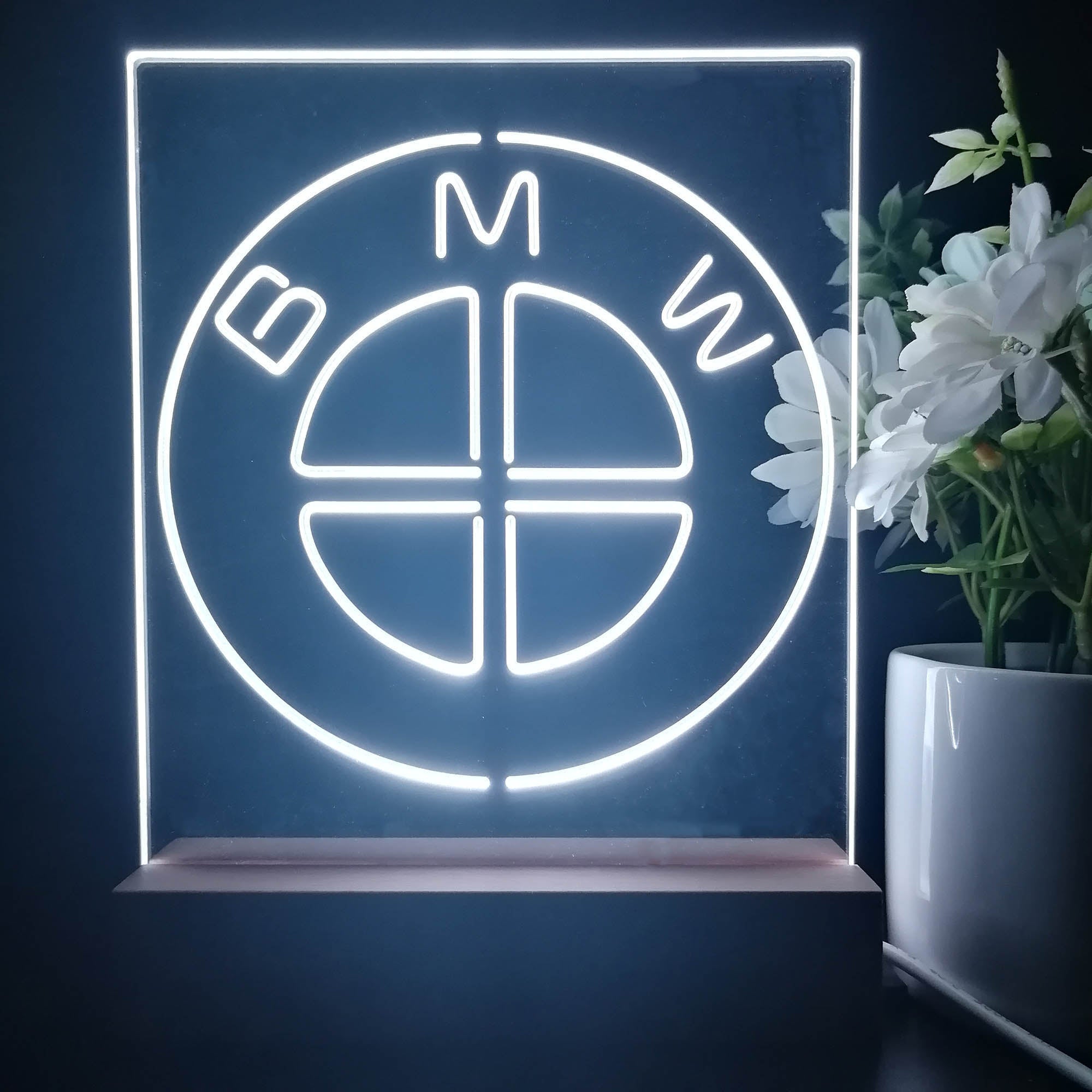 BMW Logo 3D Illusion Night Light Desk Lamp