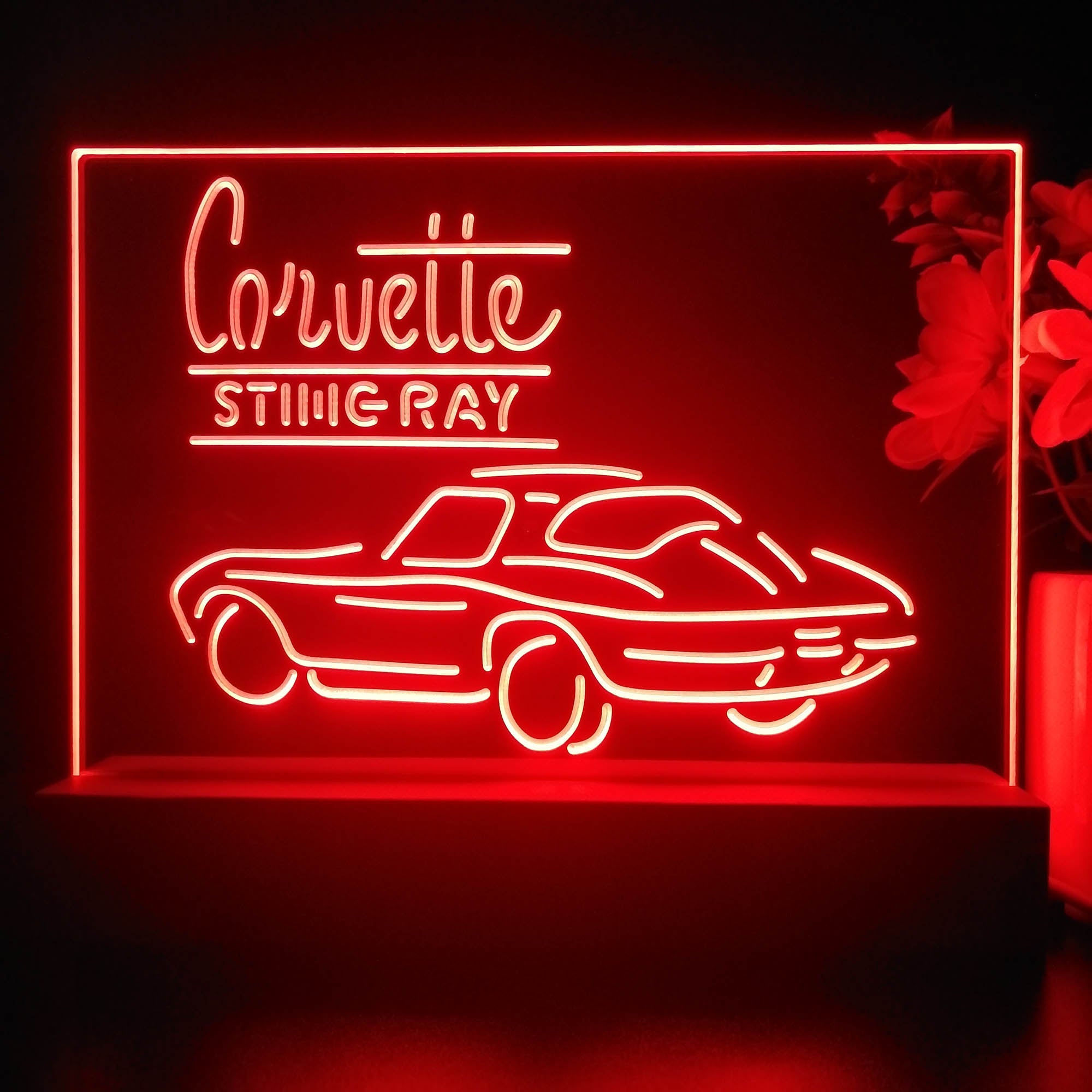 Corvette Sting Ray 3D Illusion Night Light Desk Lamp