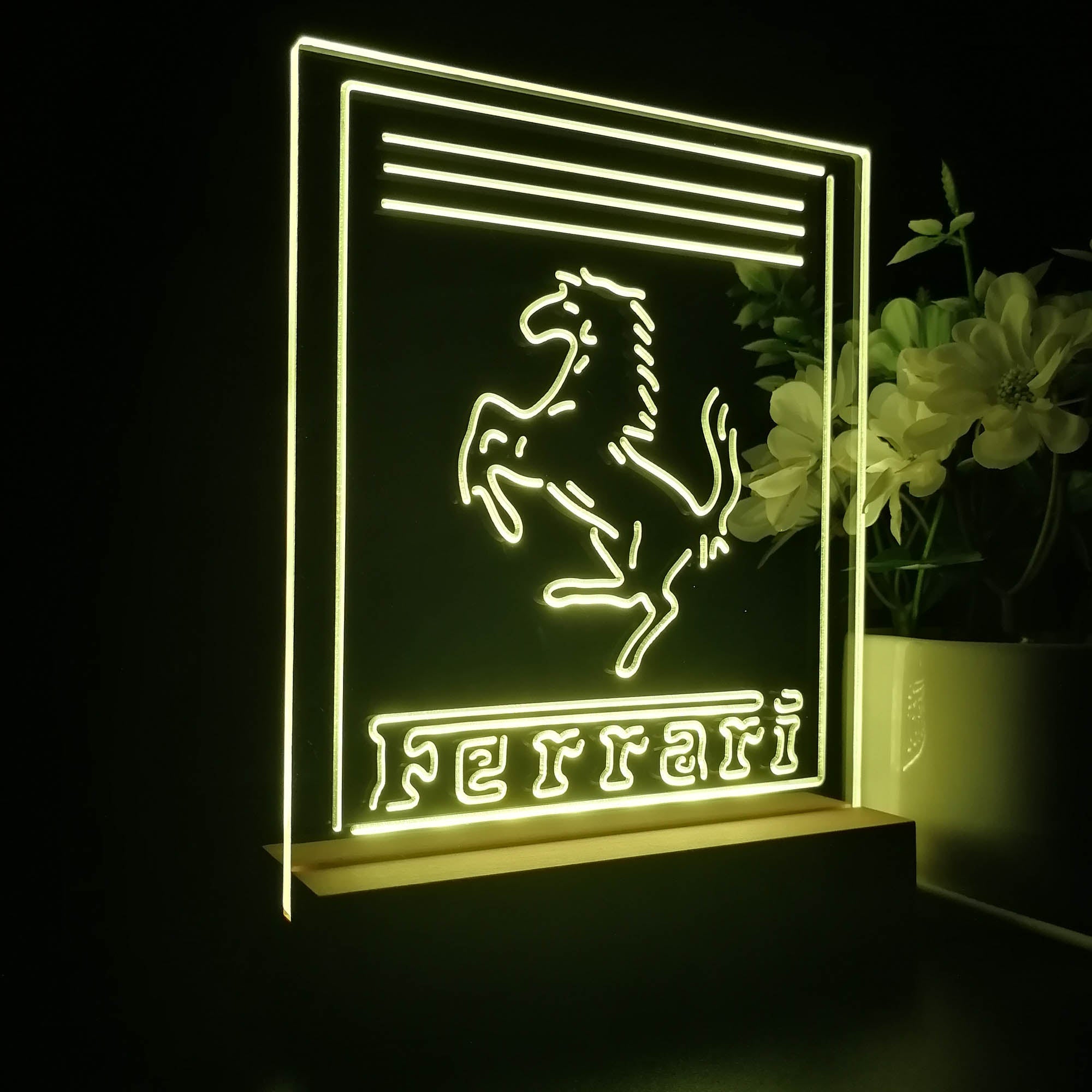 Ferraris Sports Car 3D Illusion Night Light Desk Lamp