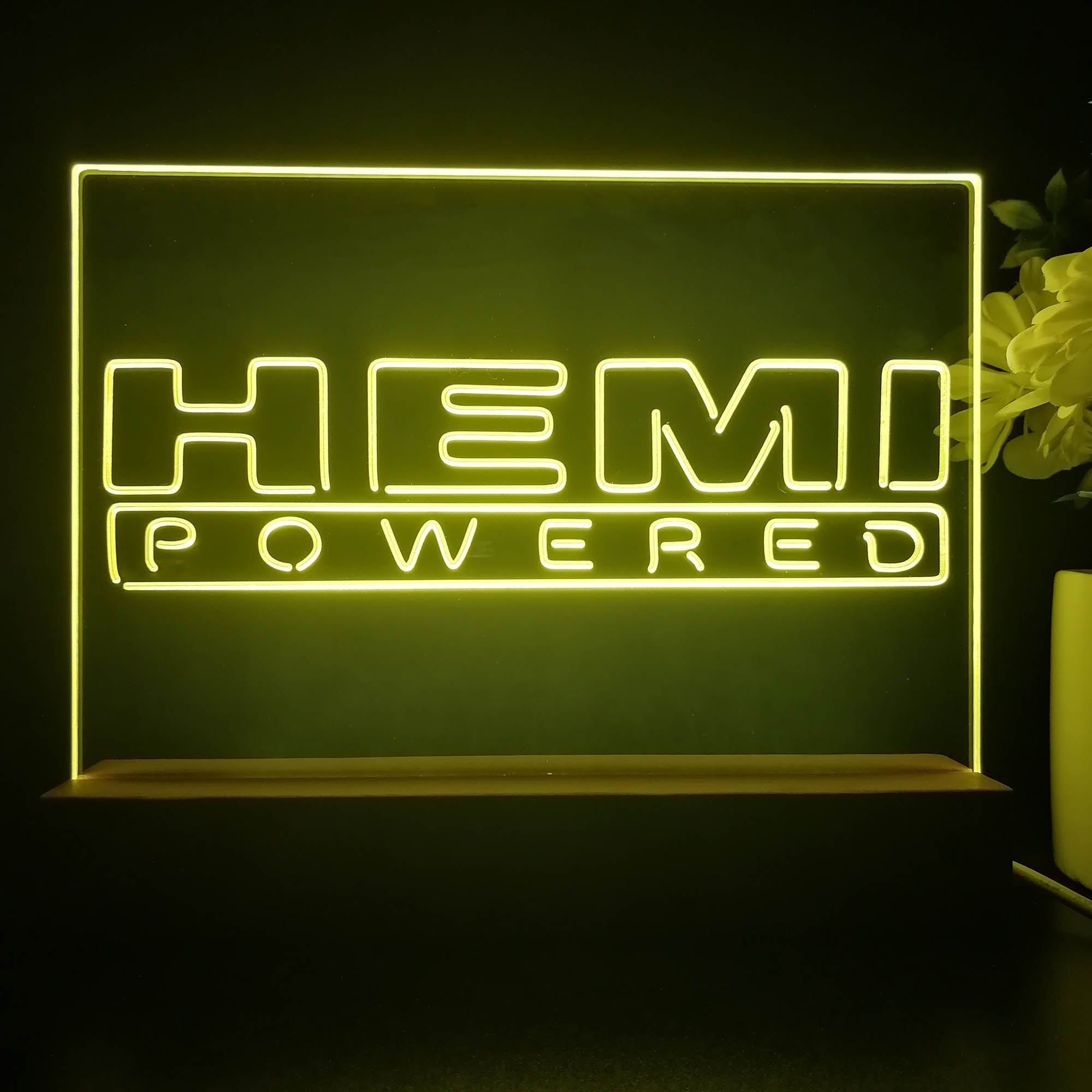 Hemi Powered Car 3D Illusion Night Light Desk Lamp