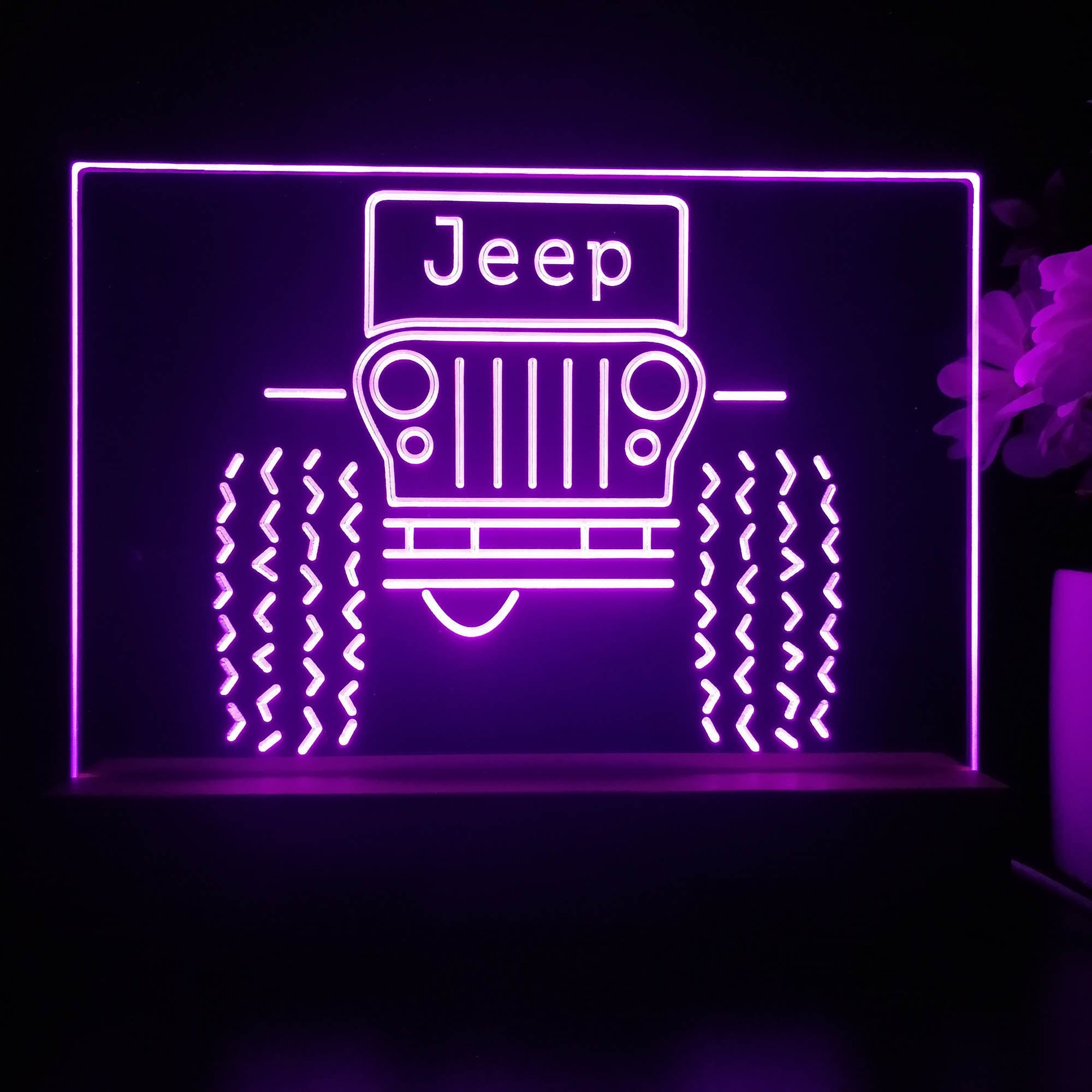 Only in a Jeep Truck Garage 3D Illusion Night Light Desk Lamp