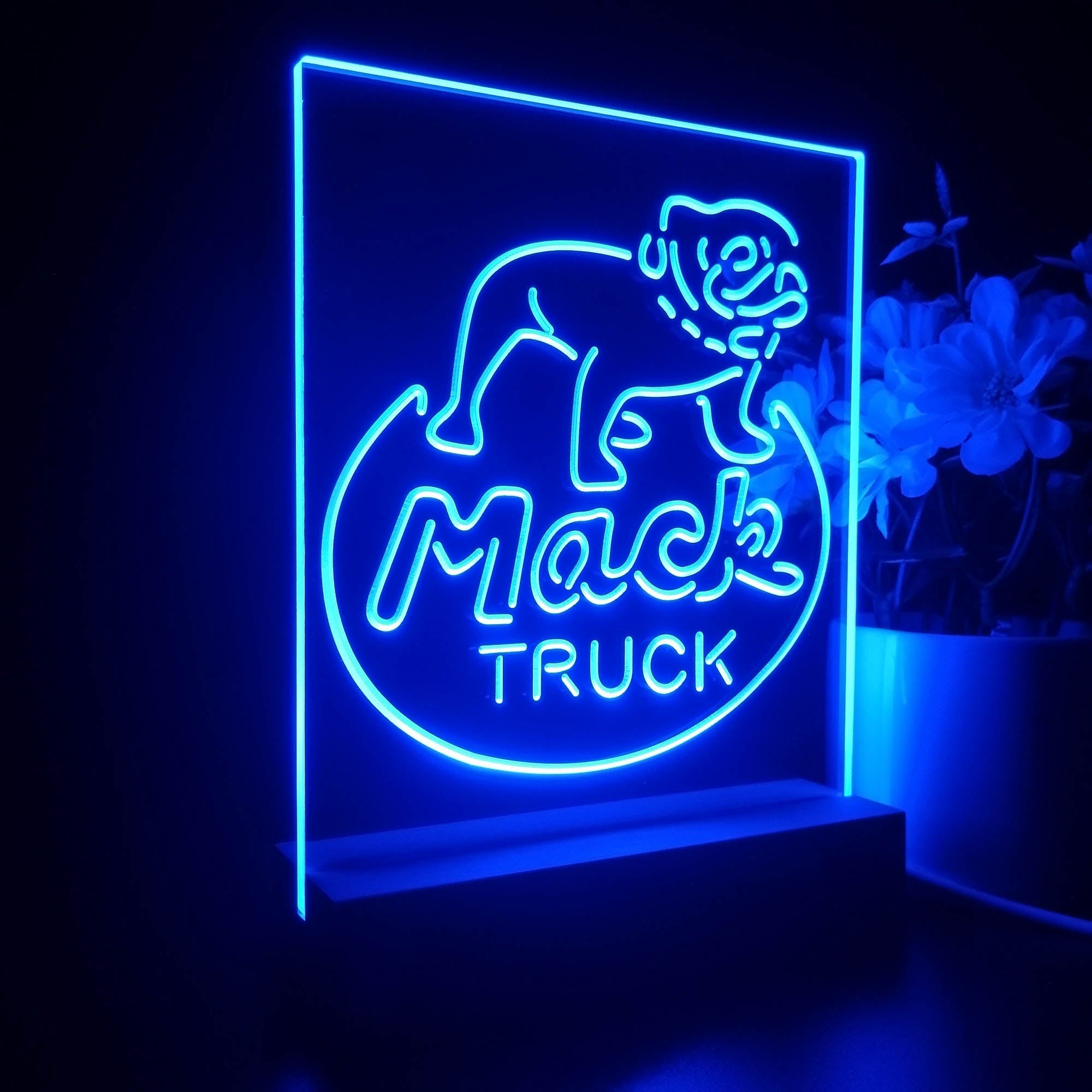 Mack Truck Garage 3D Illusion Night Light Desk Lamp