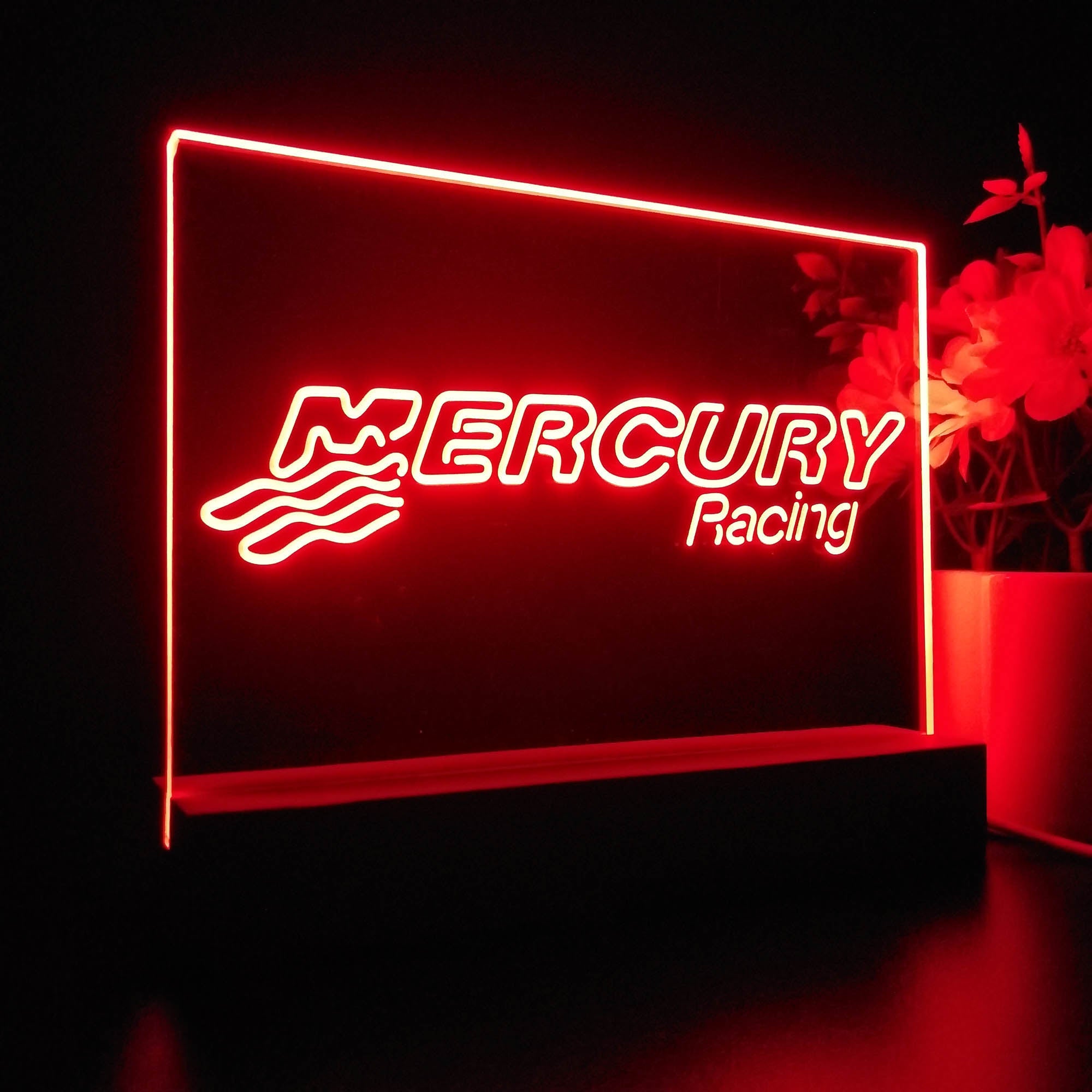 Mercury Racing 3D Illusion Night Light Desk Lamp