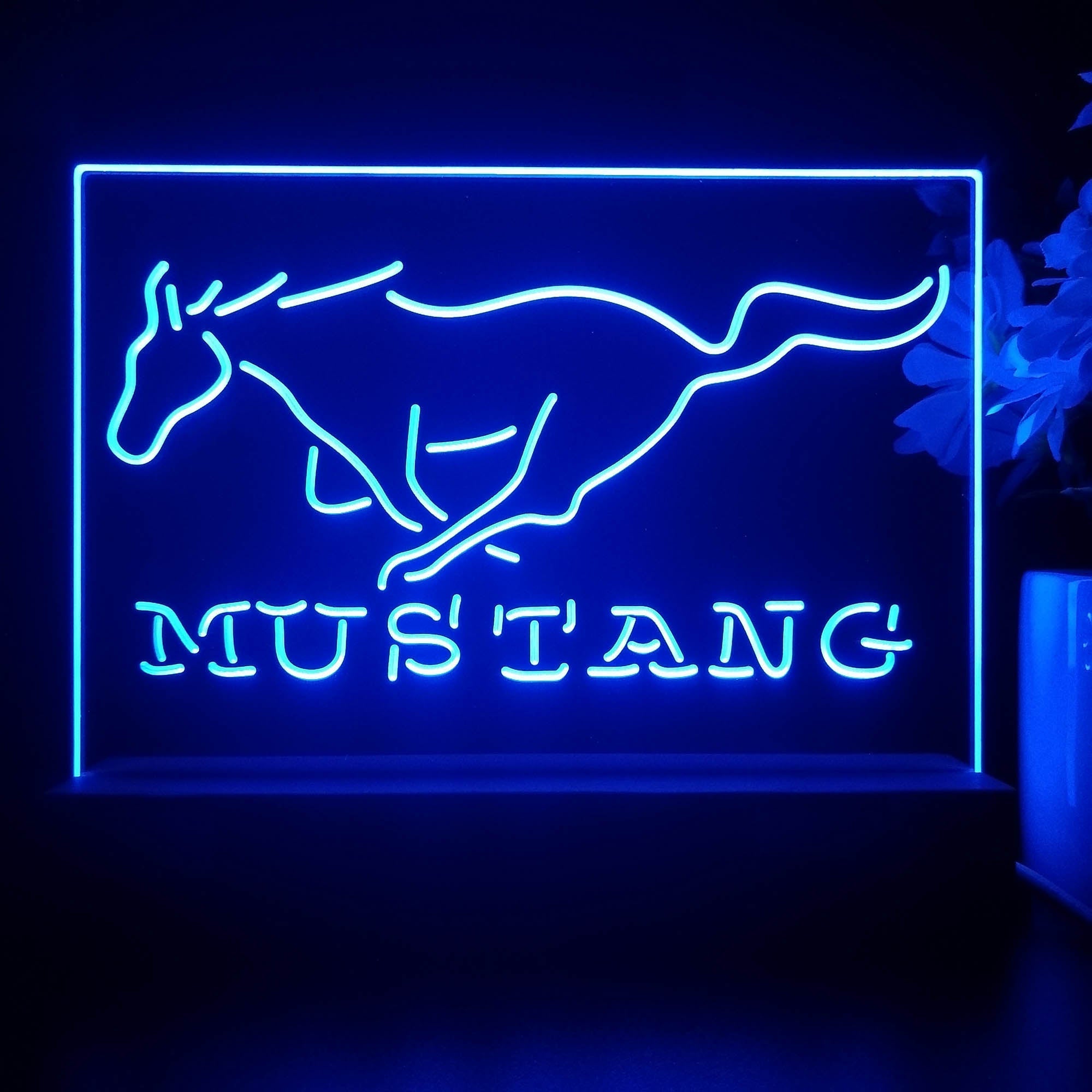 Mustang Ford 3D Illusion Night Light Desk Lamp