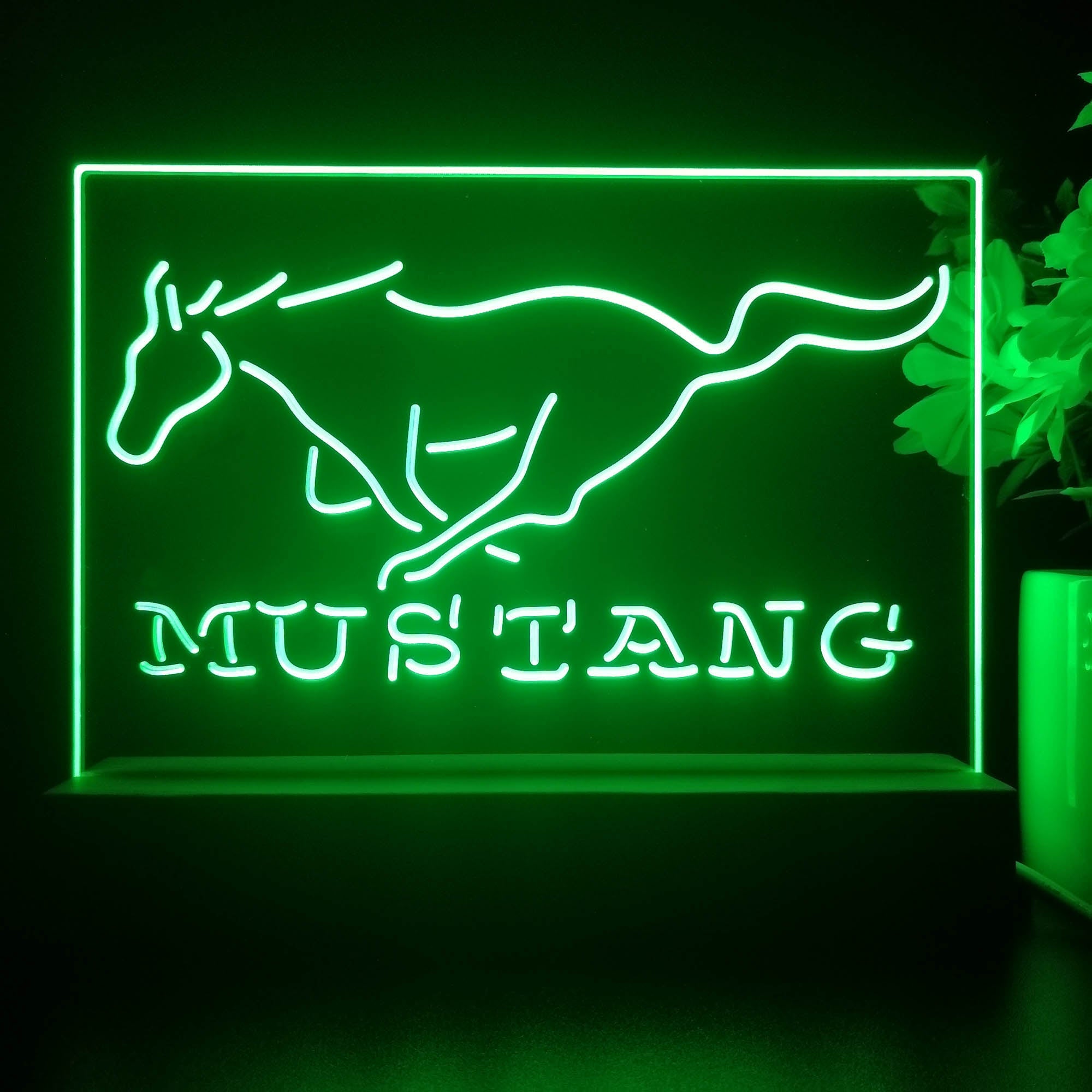 Mustang Ford 3D Illusion Night Light Desk Lamp