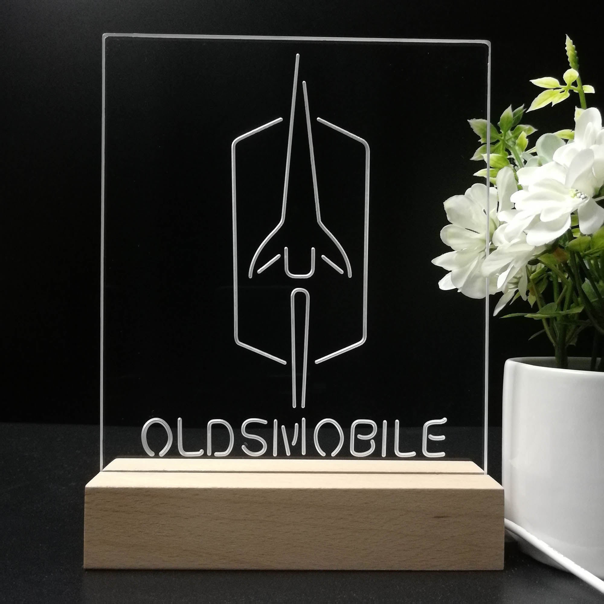 Oldsmobile 3D Illusion Night Light Desk Lamp
