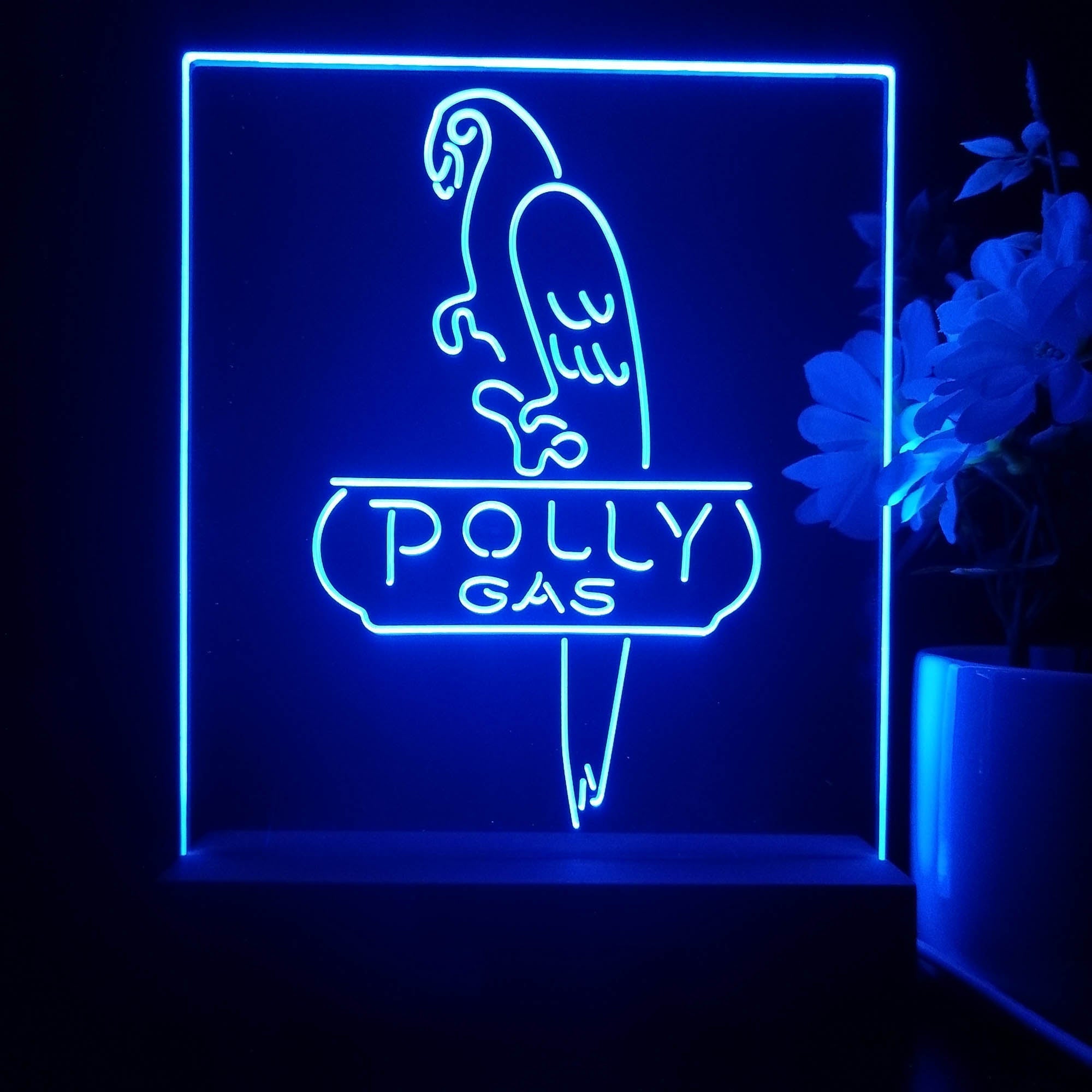 Polly Gas Parrot 3D Illusion Night Light Desk Lamp