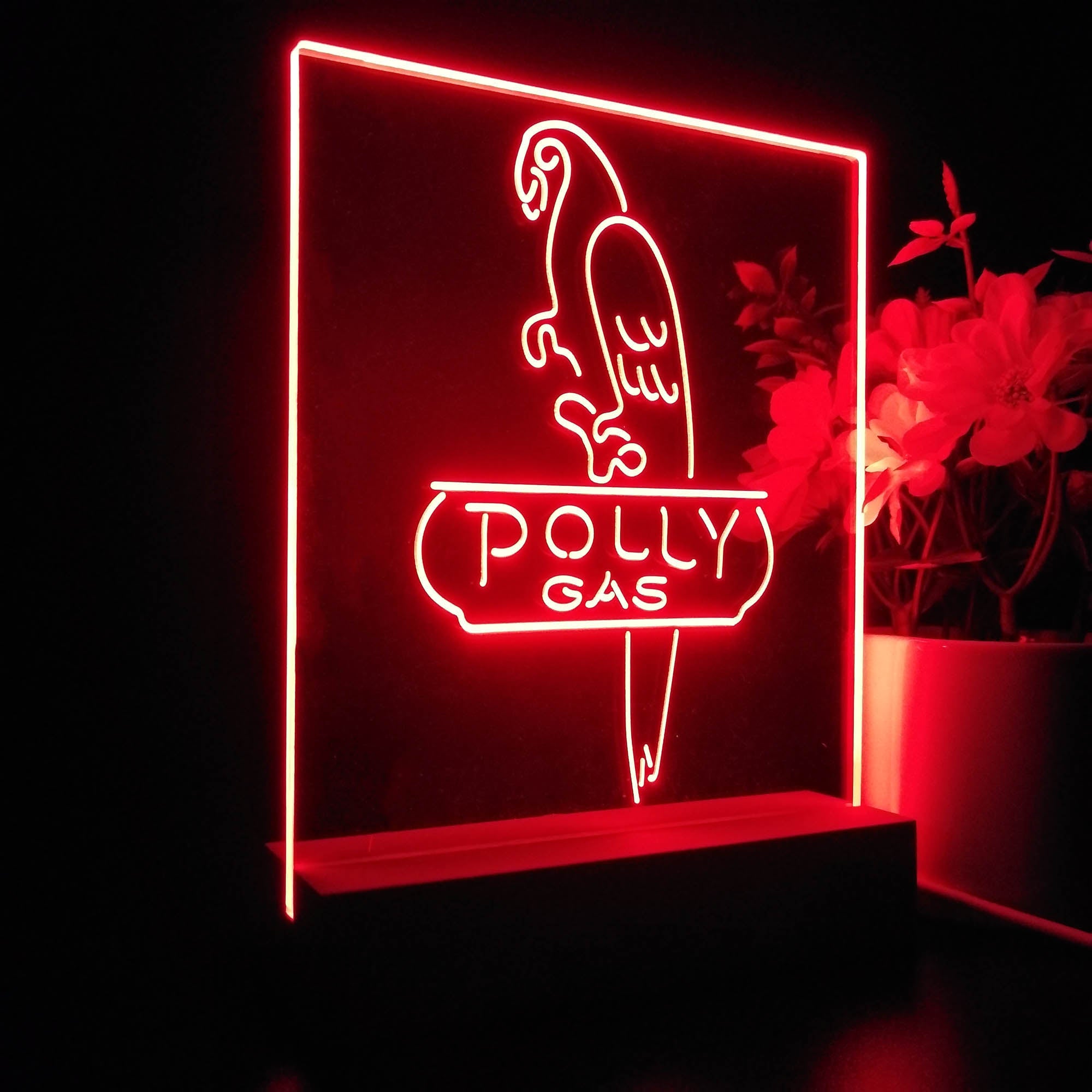 Polly Gas Parrot 3D Illusion Night Light Desk Lamp