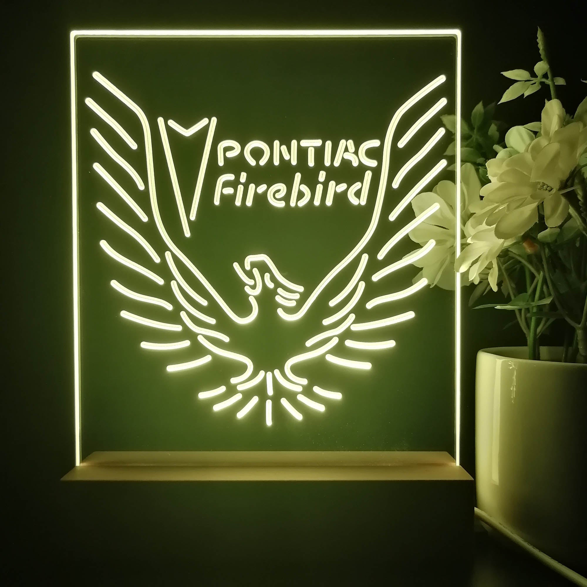 Pontiacs Firebirds 3D Illusion Night Light Desk Lamp