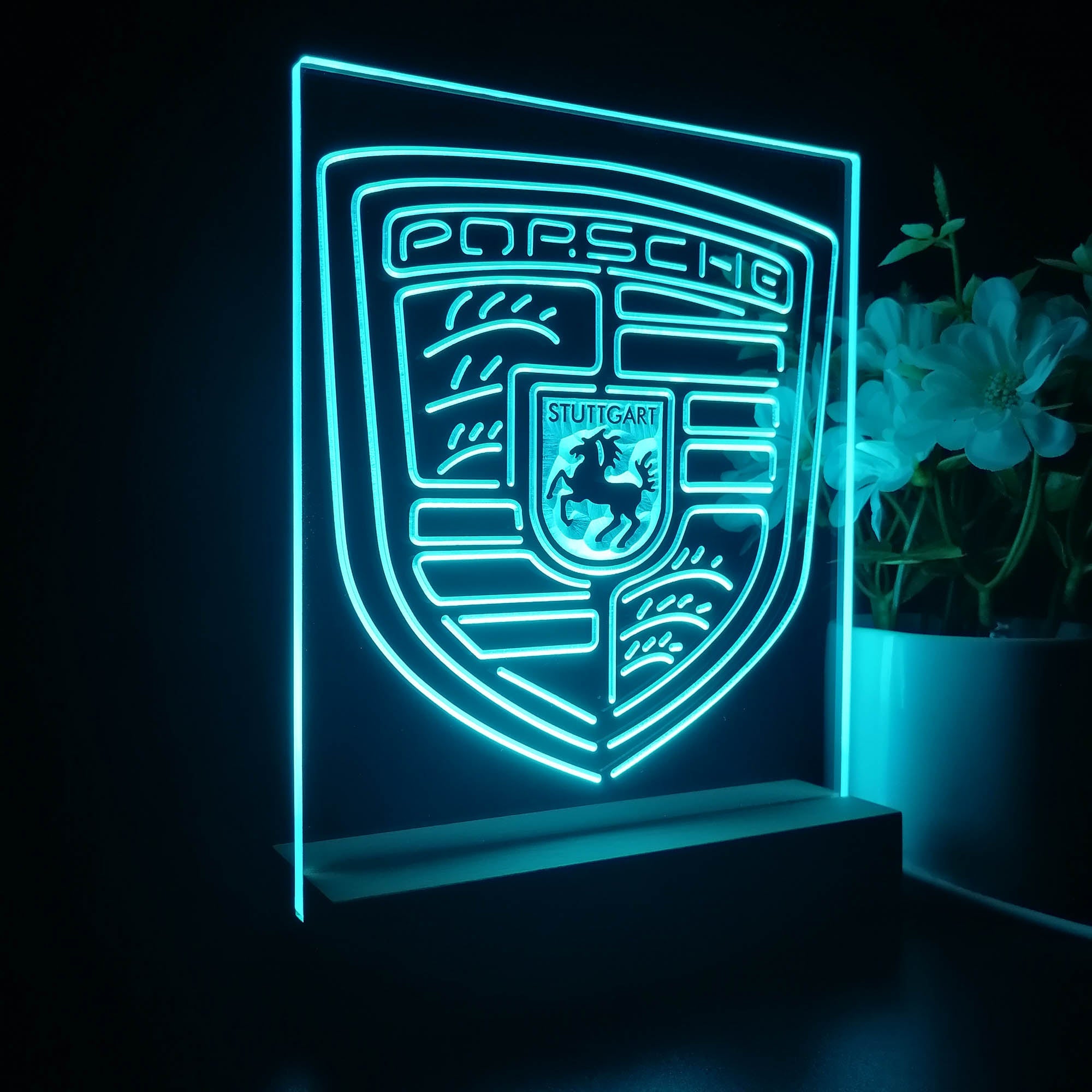 Porsche Sport Car 3D Illusion Night Light Desk Lamp