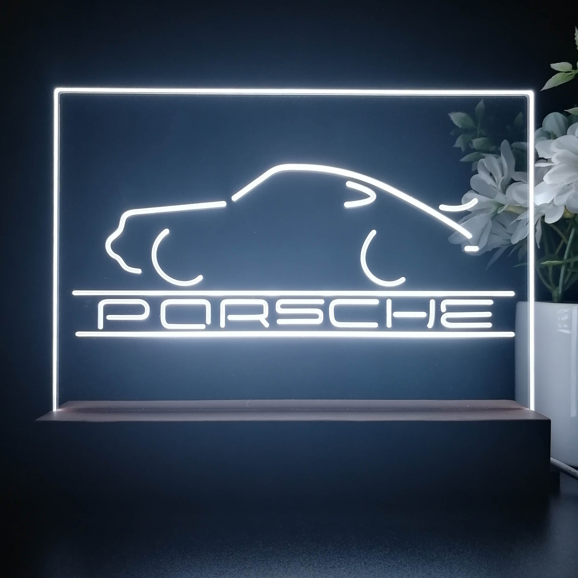 Porsche Garage Gift 3D Illusion Night Light Desk Lamp