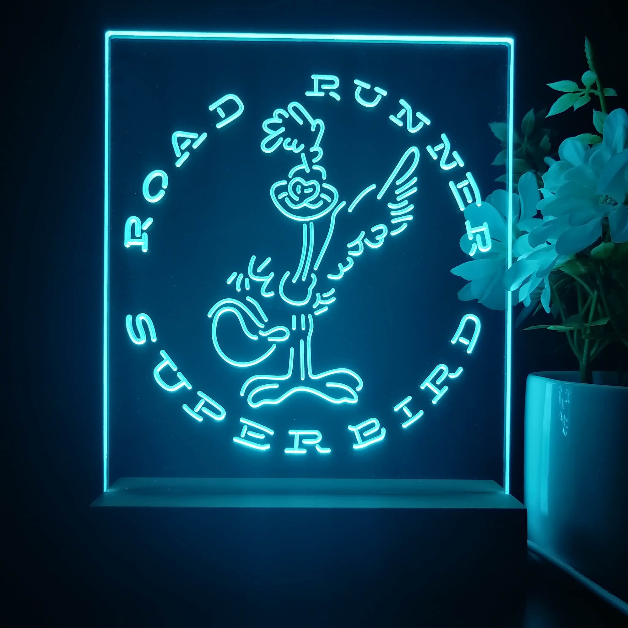 Road Runner Super Bird Car Auto 3D Illusion Night Light Desk Lamp