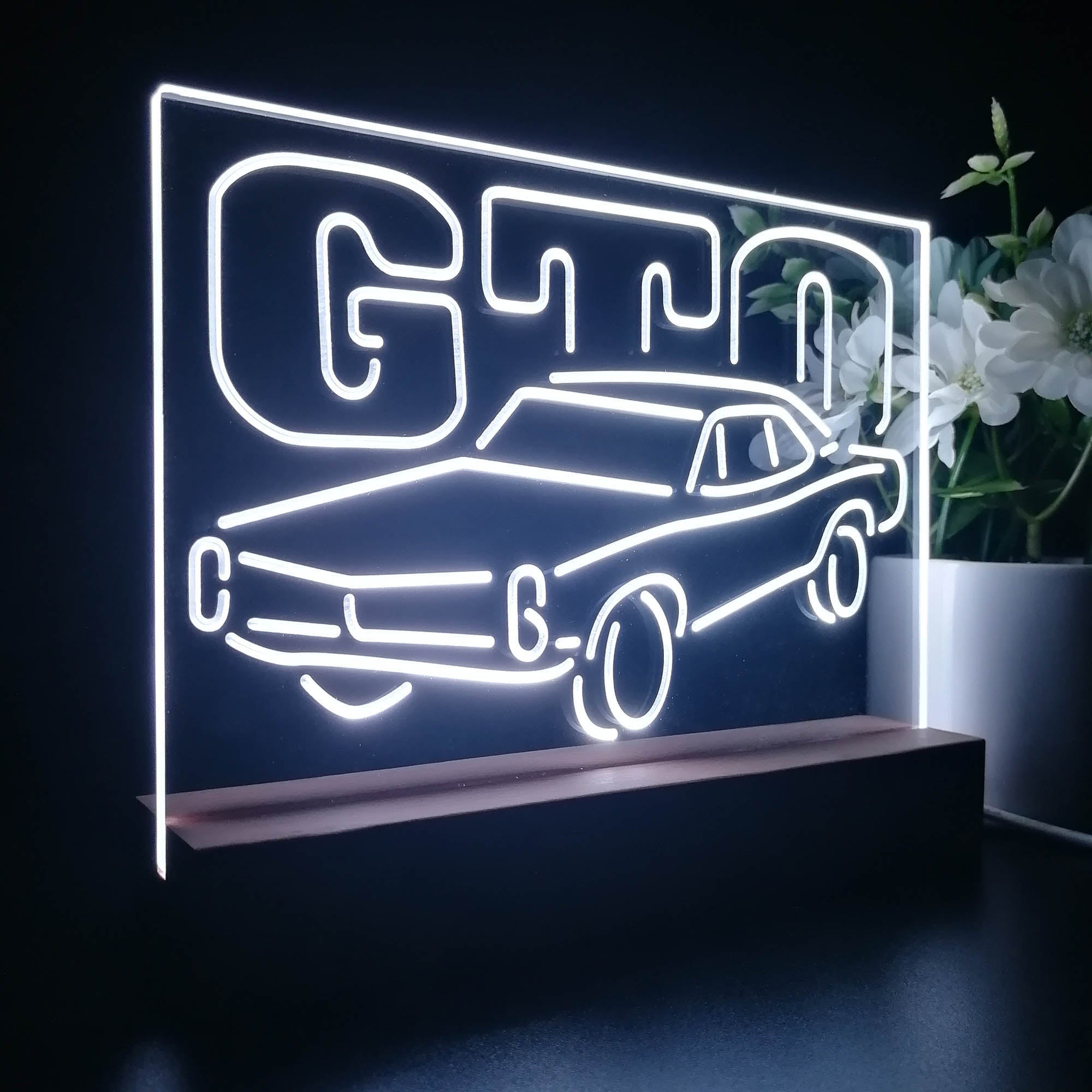 GM American Auto Pontiac GTO 3D Illusion Night Light Desk Lamp