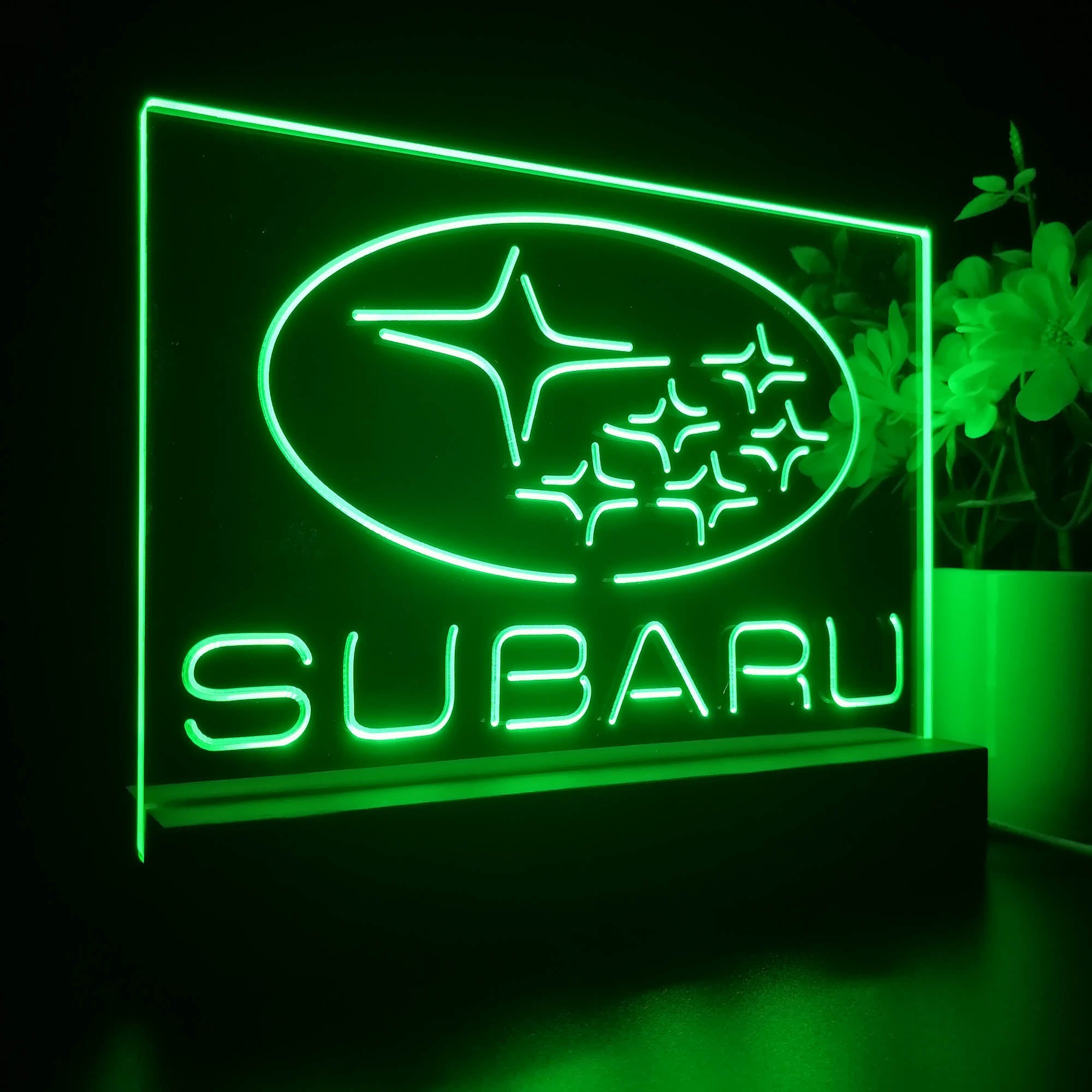 Subaru Car 3D Illusion Night Light Desk Lamp