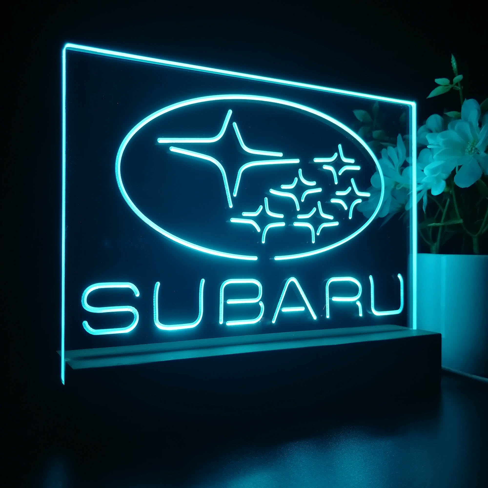 Subaru Car 3D Illusion Night Light Desk Lamp