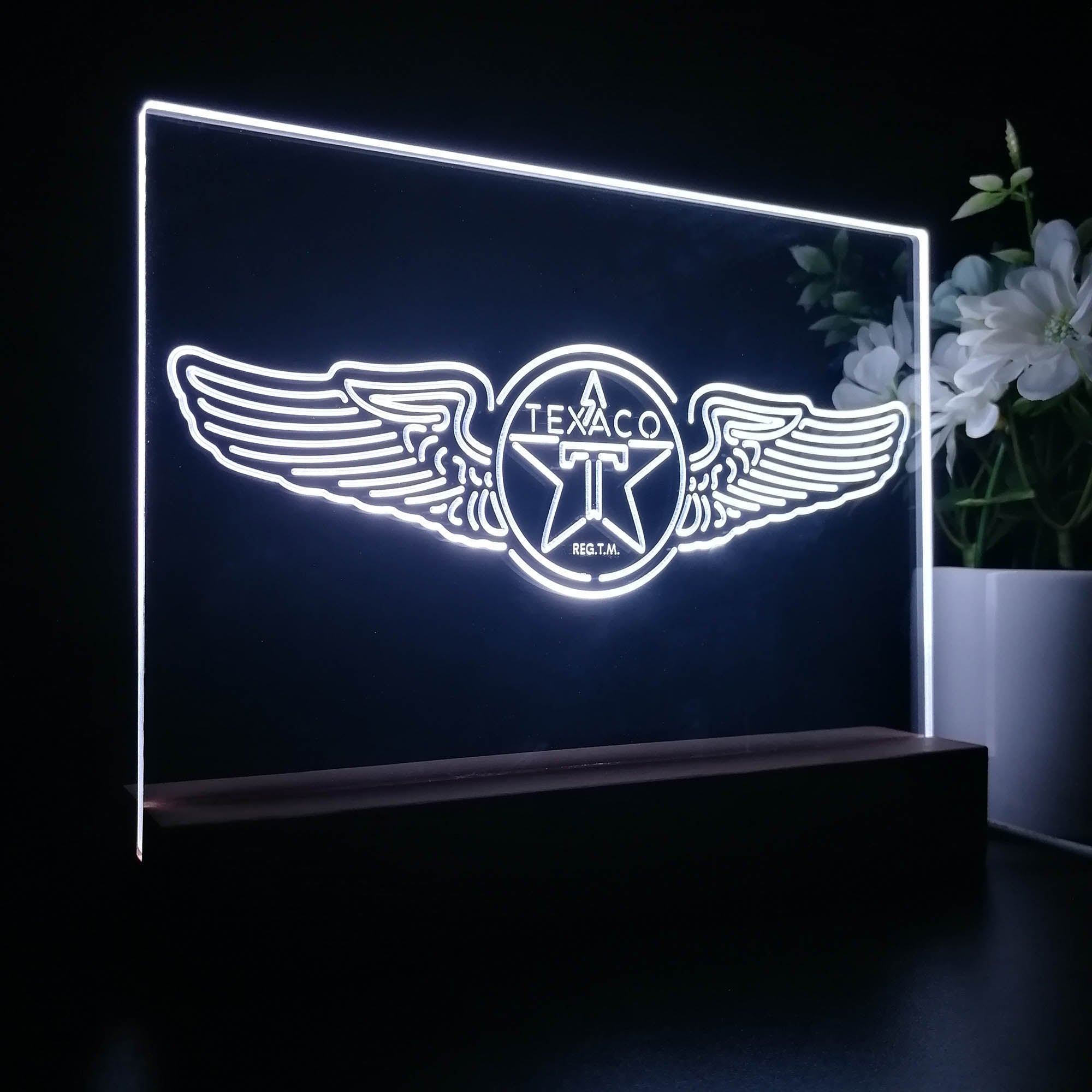 Texaco Oil Wing Star 3D Illusion Night Light Desk Lamp