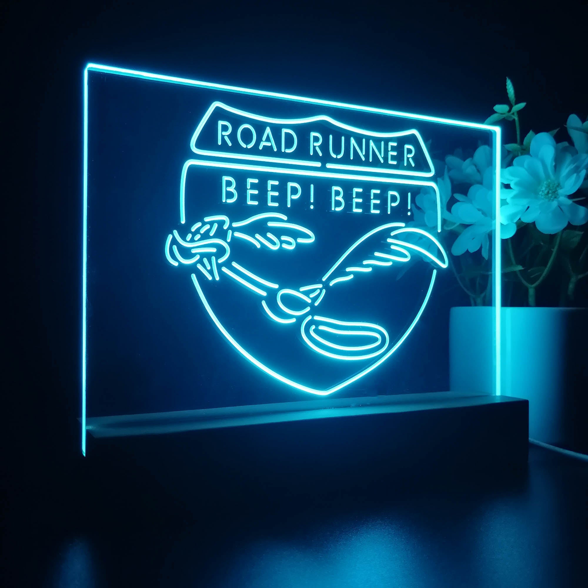 Road Runner Beep Beep 3D Illusion Night Light Desk Lamp