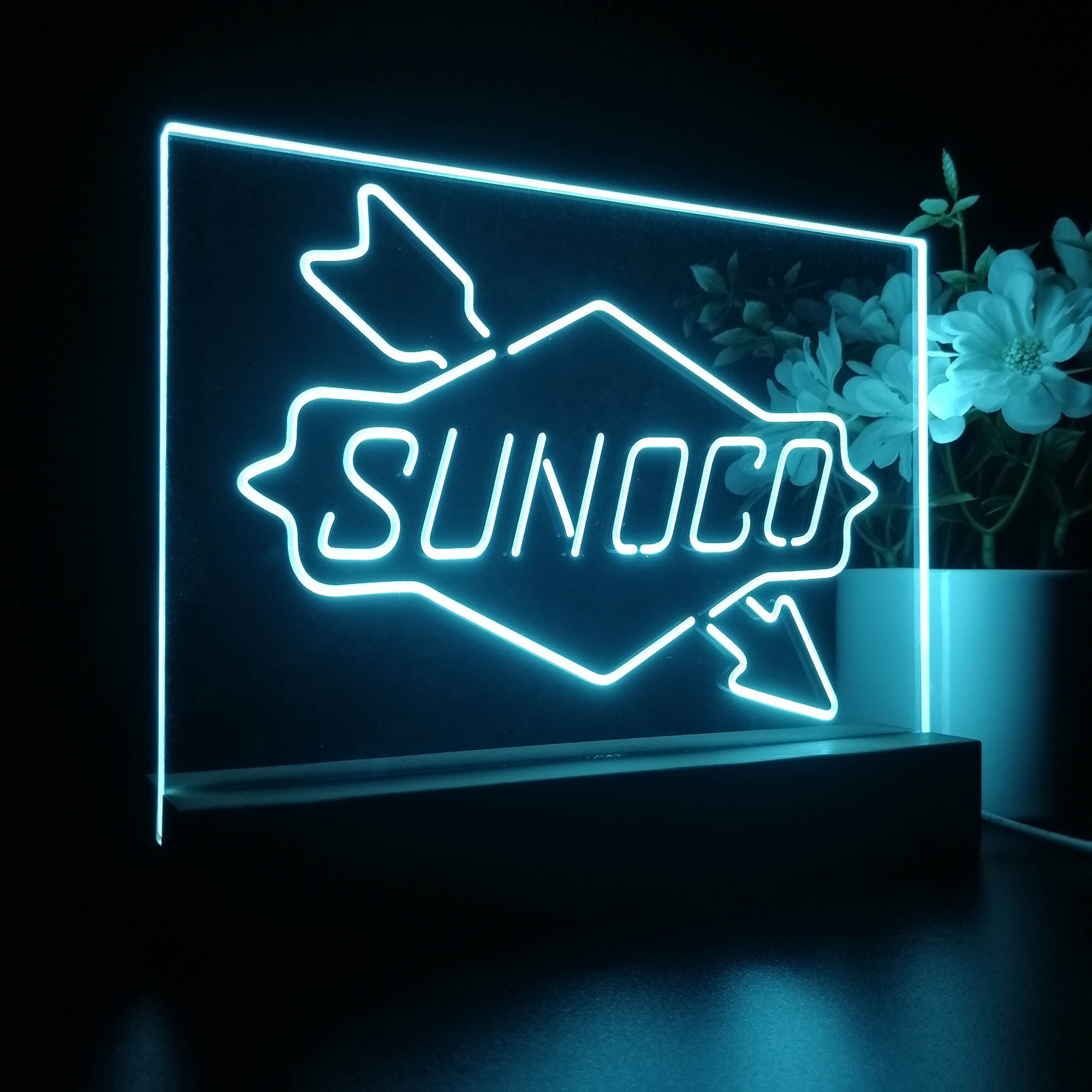 Sunoco Gas Gasoline 3D Illusion Night Light Desk Lamp