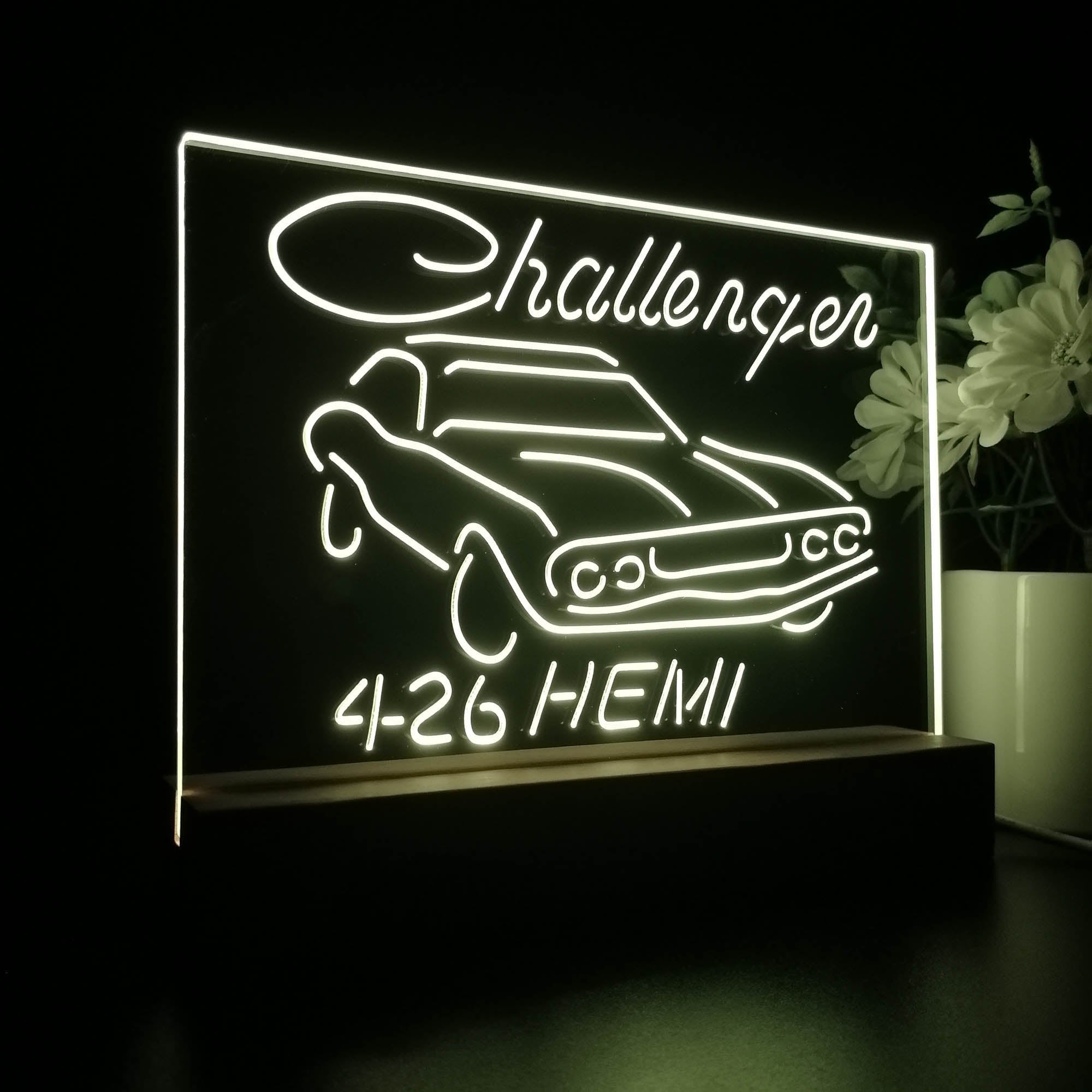 Challenger Dodge 426 Hemi 3D Illusion Night Light Desk Lamp