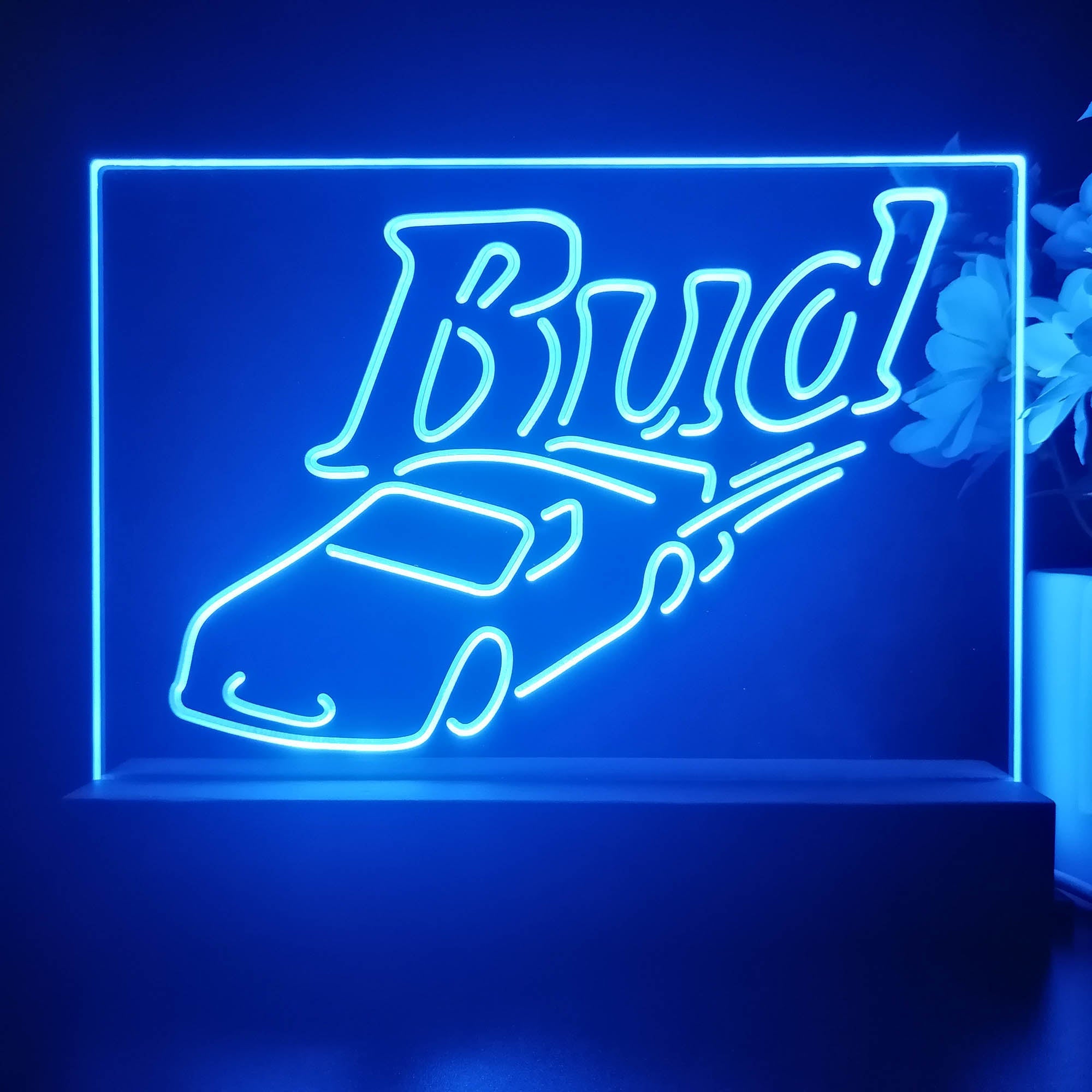 Bud Sport Racing Car 3D Illusion Night Light Desk Lamp