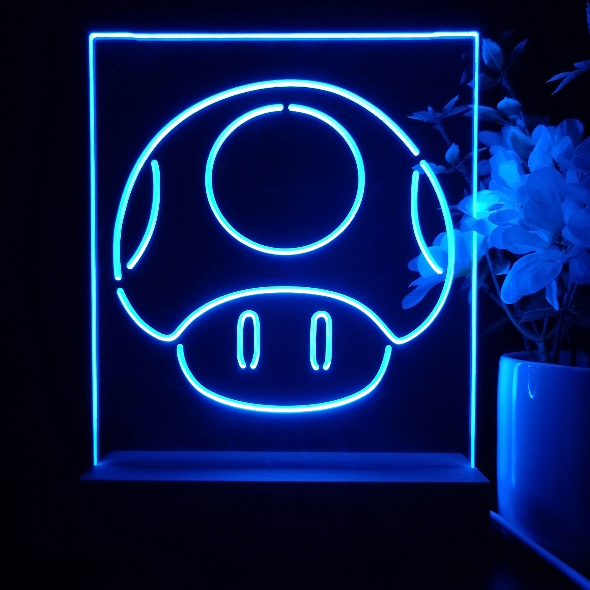 Mario Mushroom Game Room LED Sign Lamp Display