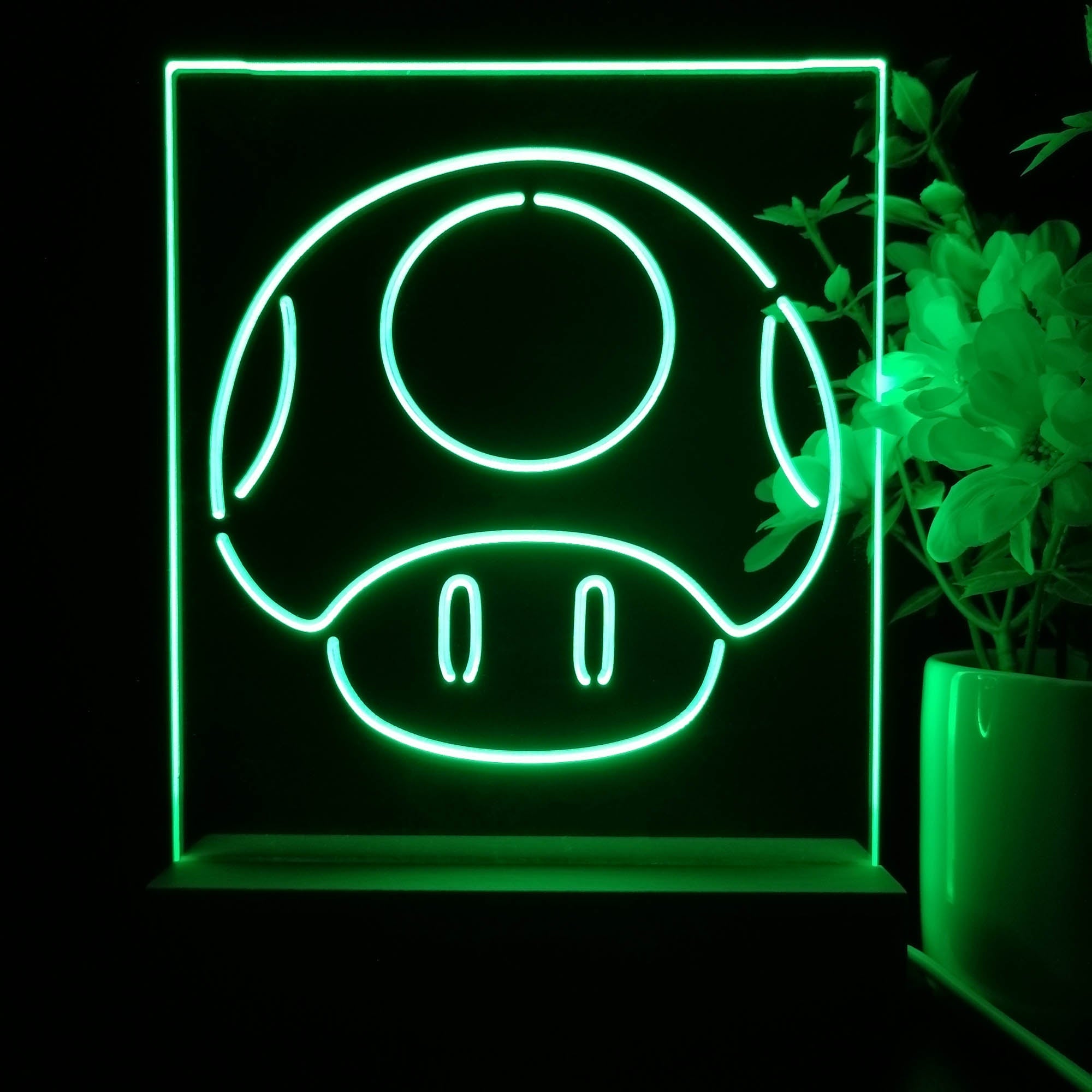 Mario Mushroom Game Room LED Sign Lamp Display