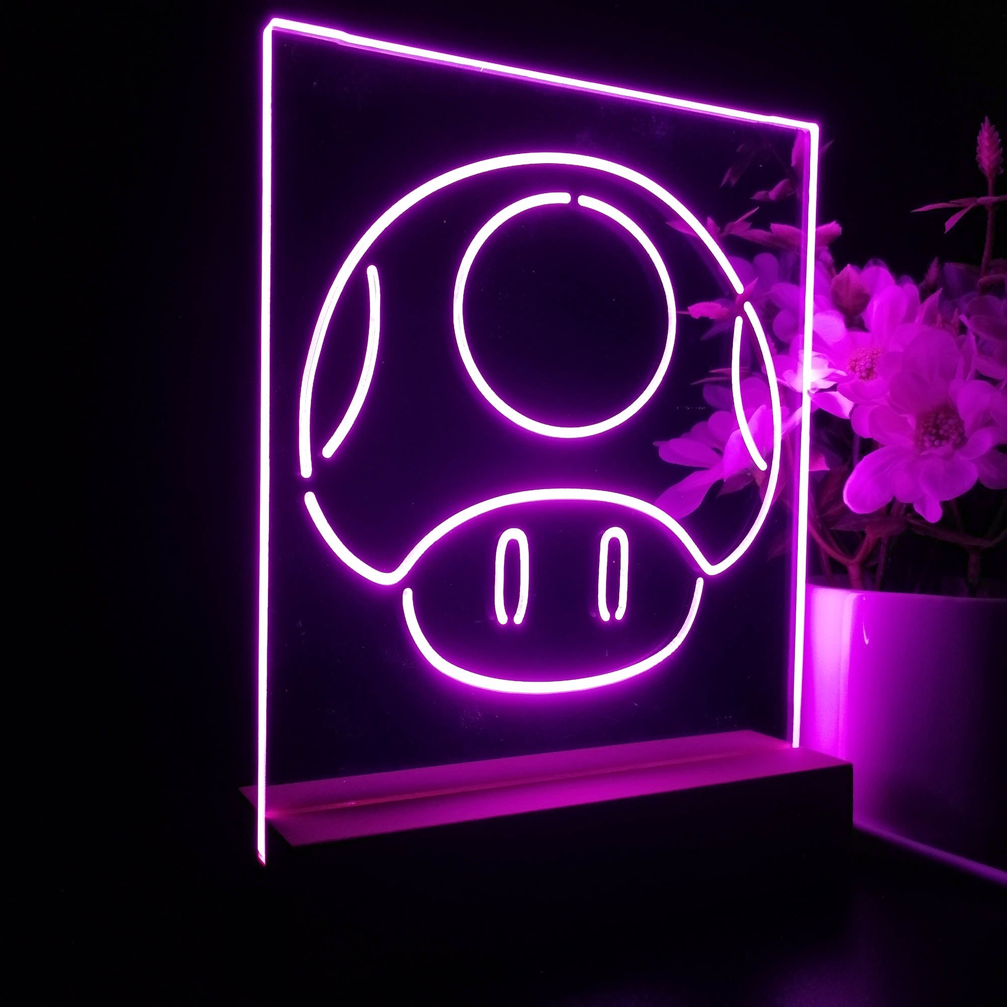 Mario Mushroom Game Room LED Sign Lamp Display