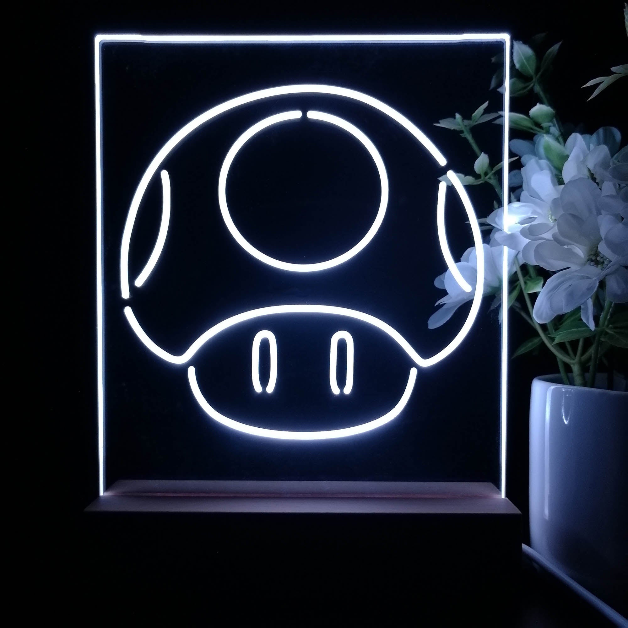 Mario Mushroom Game Room LED Sign Lamp Display
