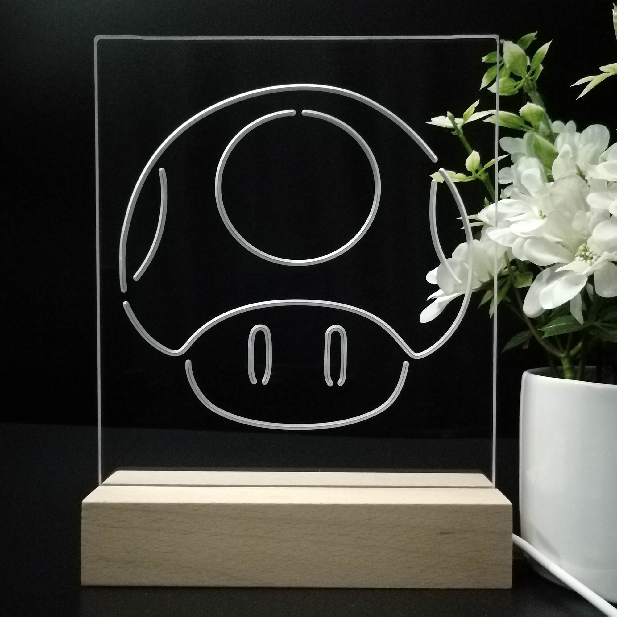 Mario Mushroom Game Room LED Sign Lamp Display