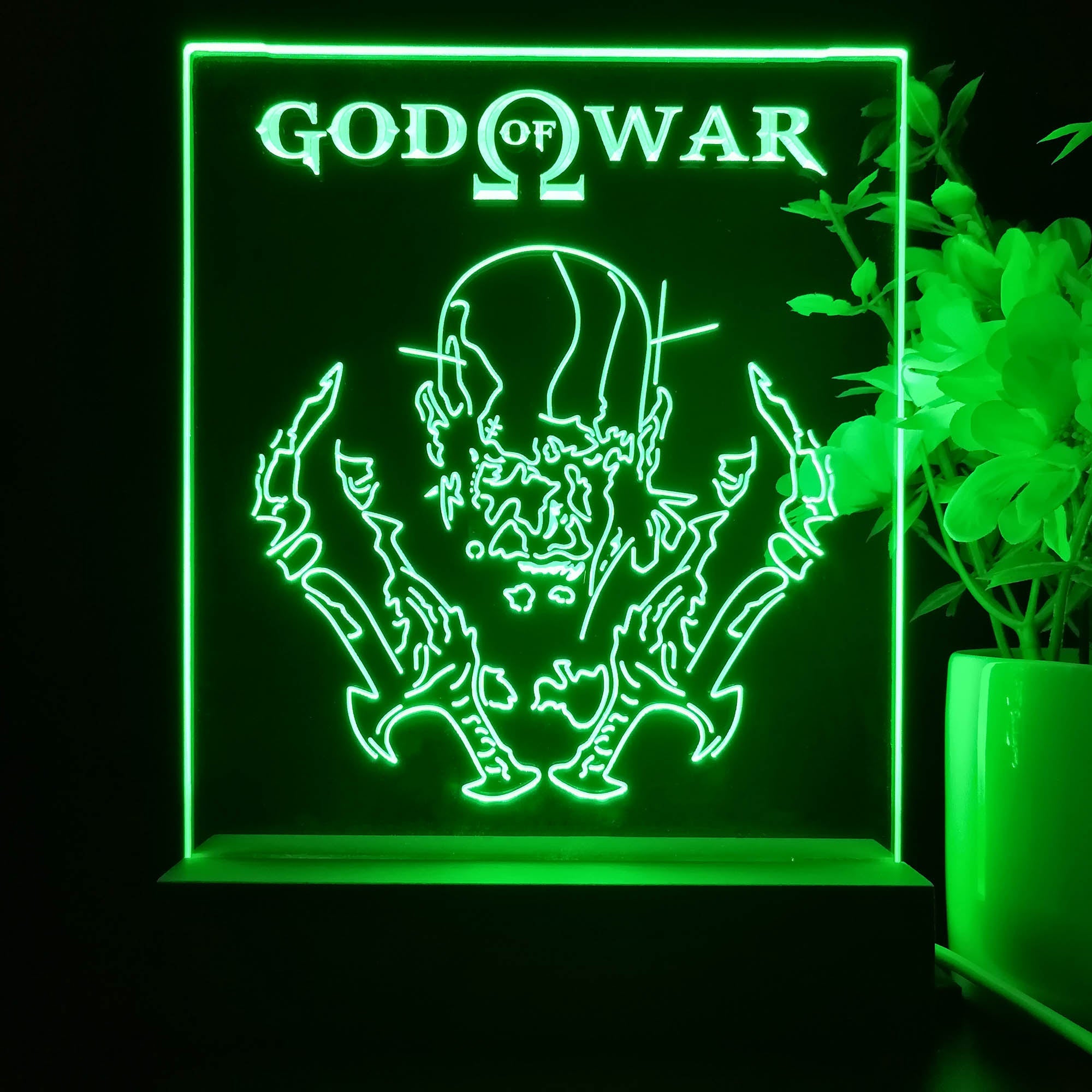 God of War Kratos Game Room LED Sign Lamp Display