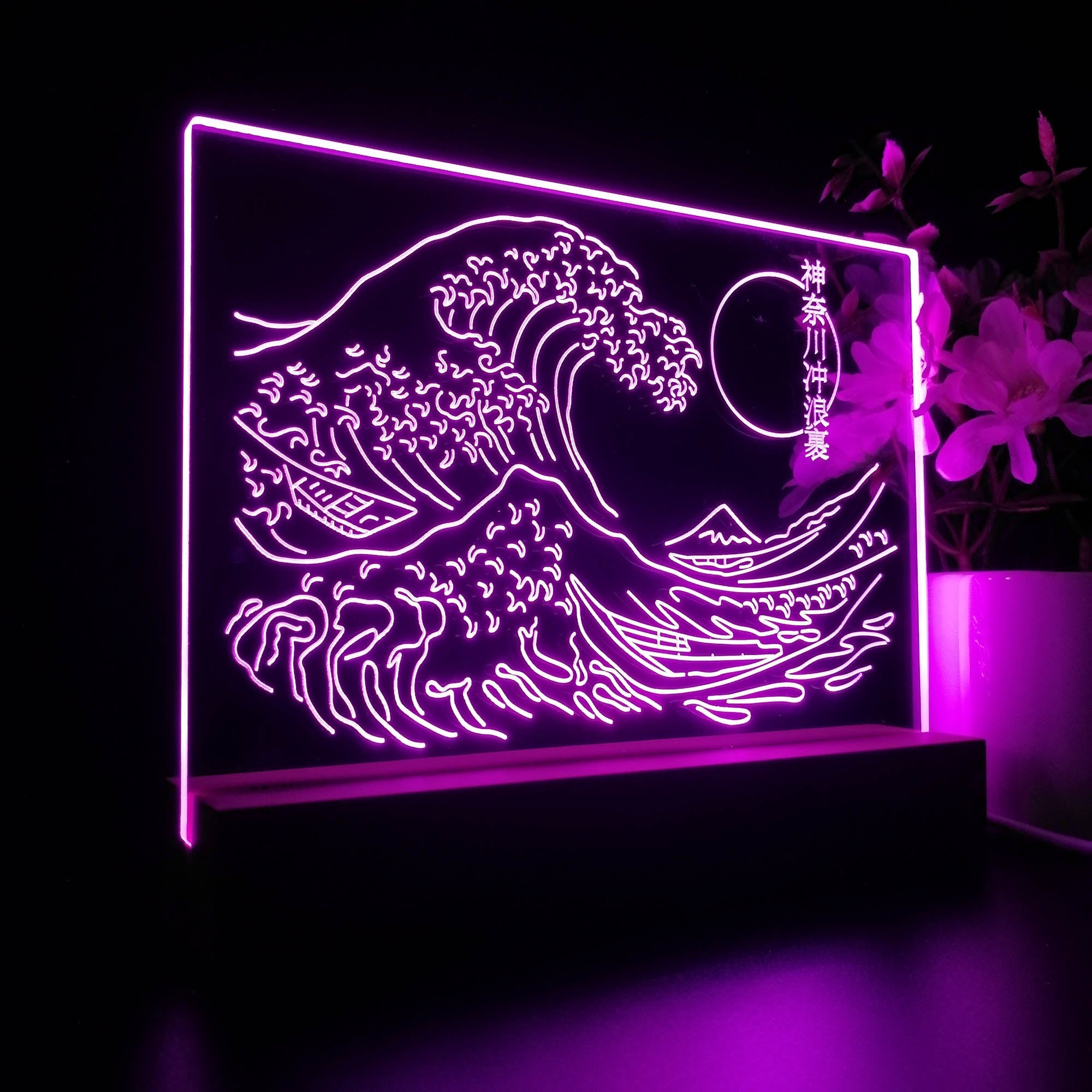 The Great Wave off Kanagawa Neon Sign Game Room Lamp