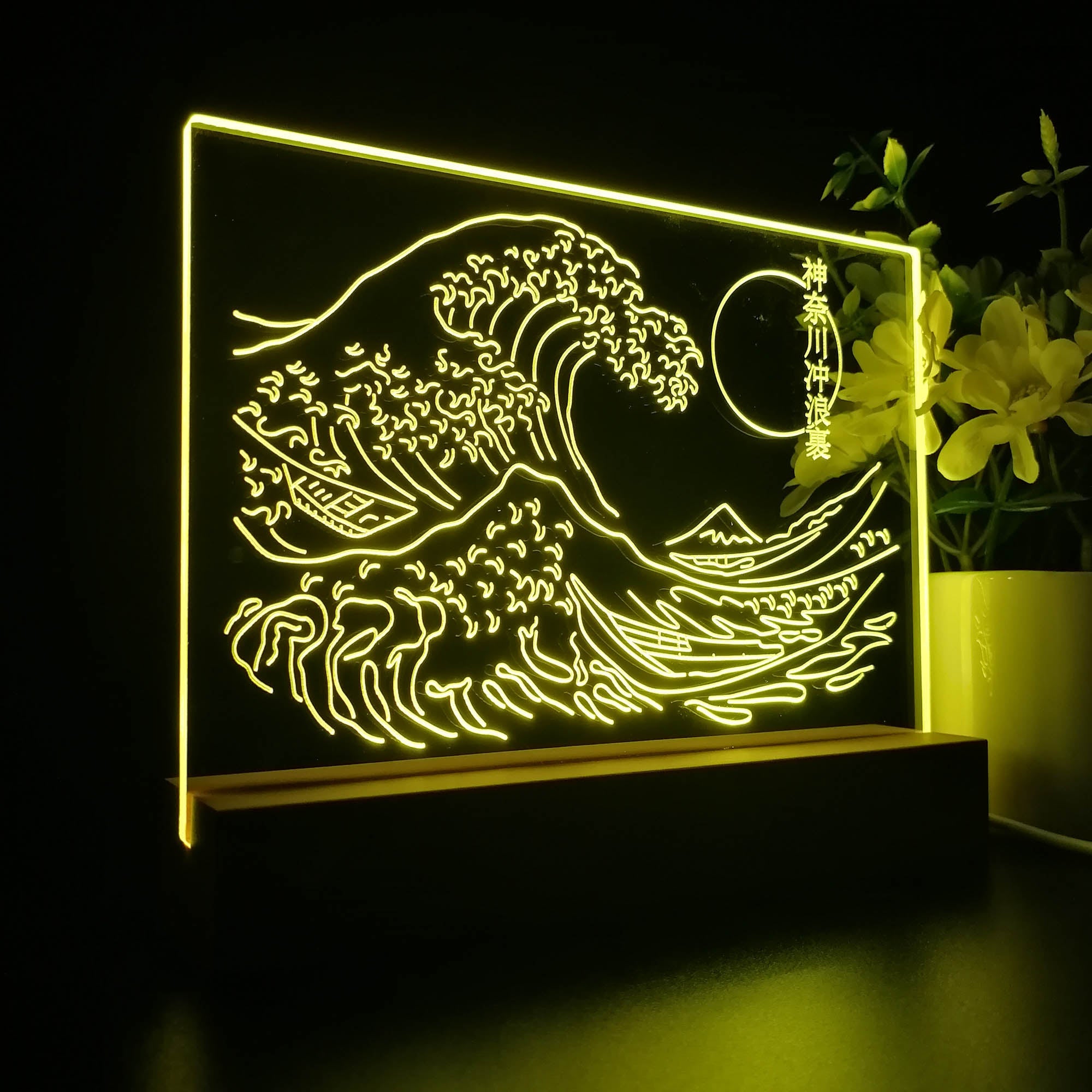 The Great Wave off Kanagawa Neon Sign Game Room Lamp