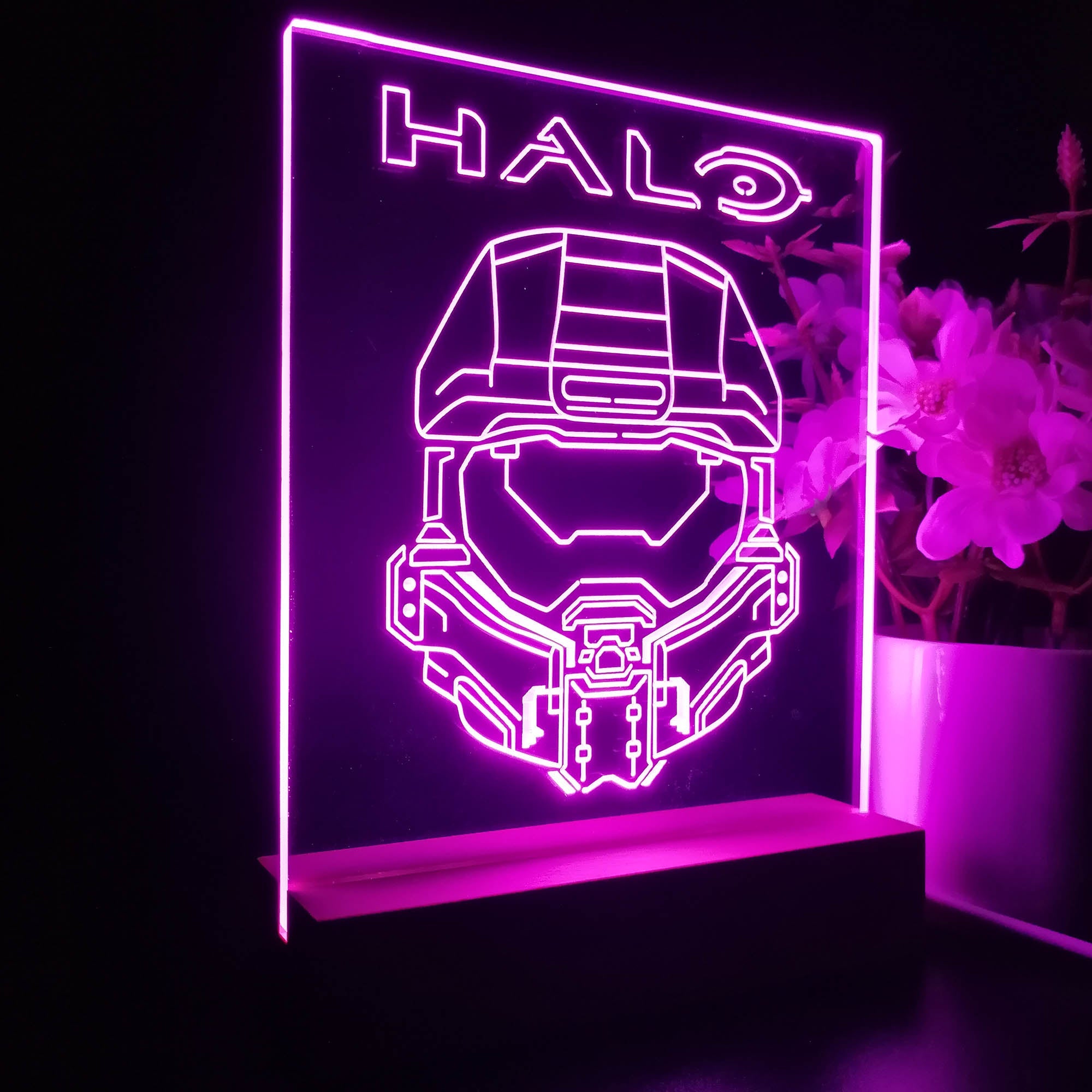 Halo Master Chief Game Room LED Sign Lamp Display