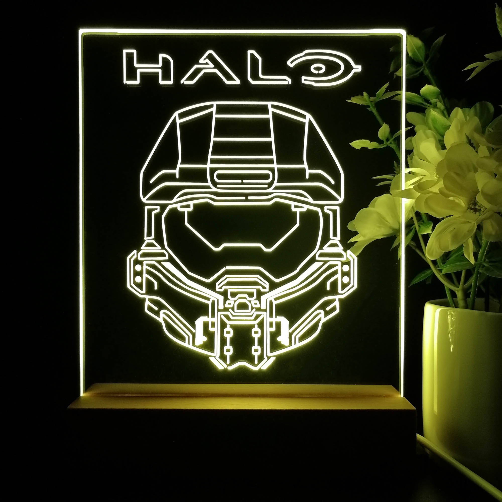 Halo Master Chief Game Room LED Sign Lamp Display