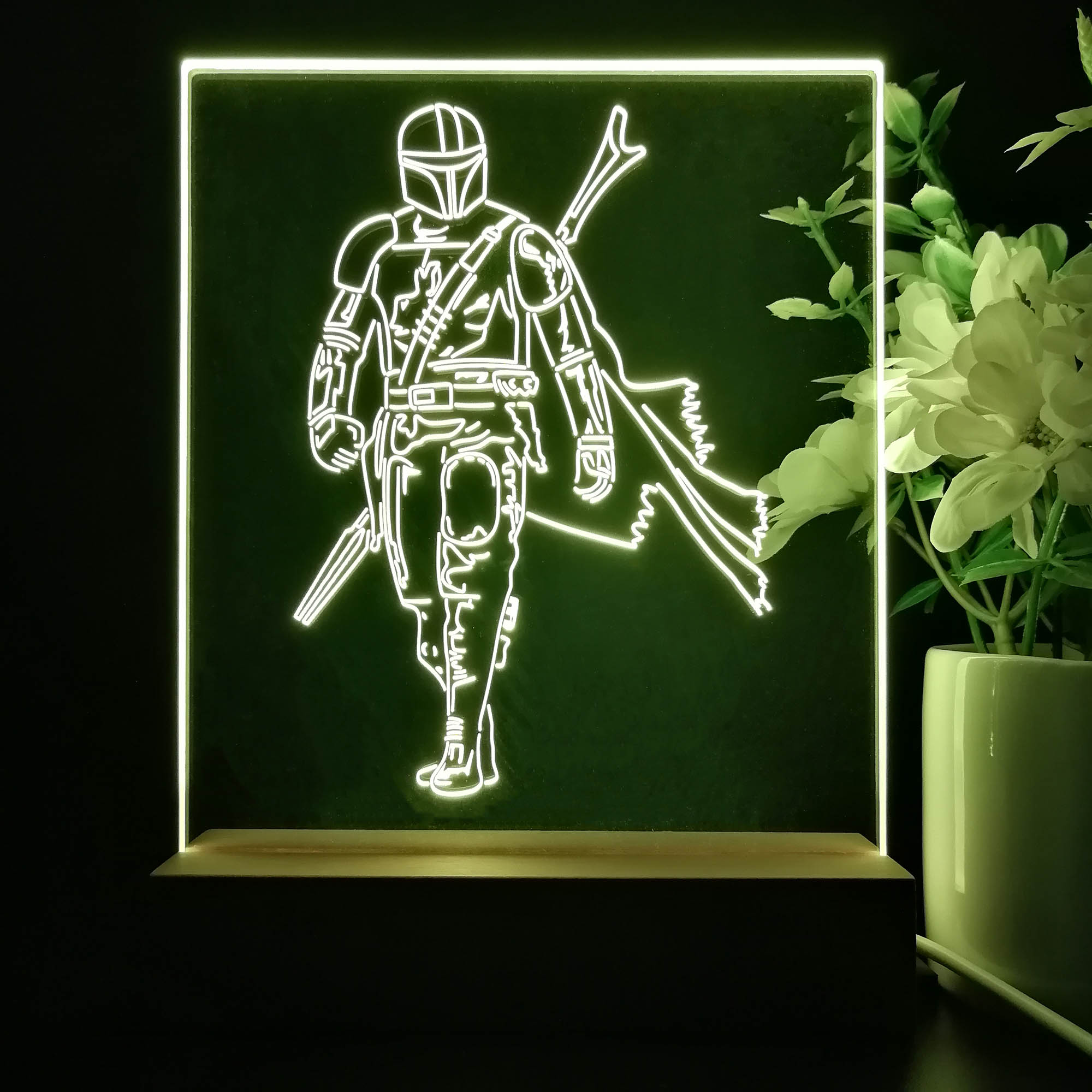 Mandalorian Star Wars Game Room LED Sign Lamp Display