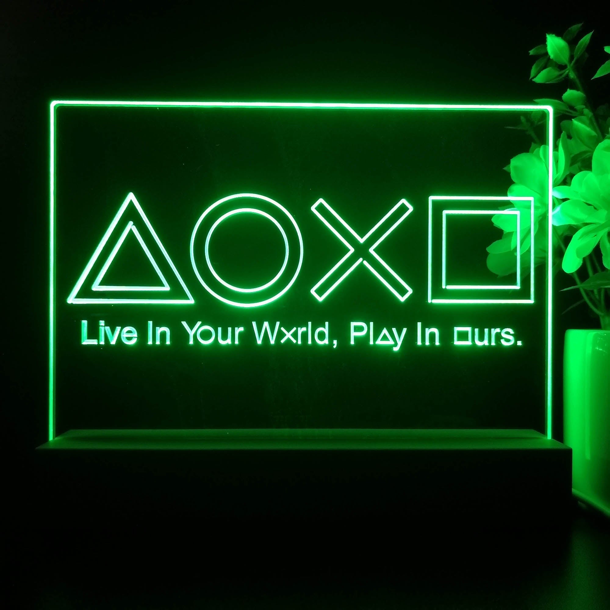 Playstation Console Symbol Neon Sign Game Room Lamp