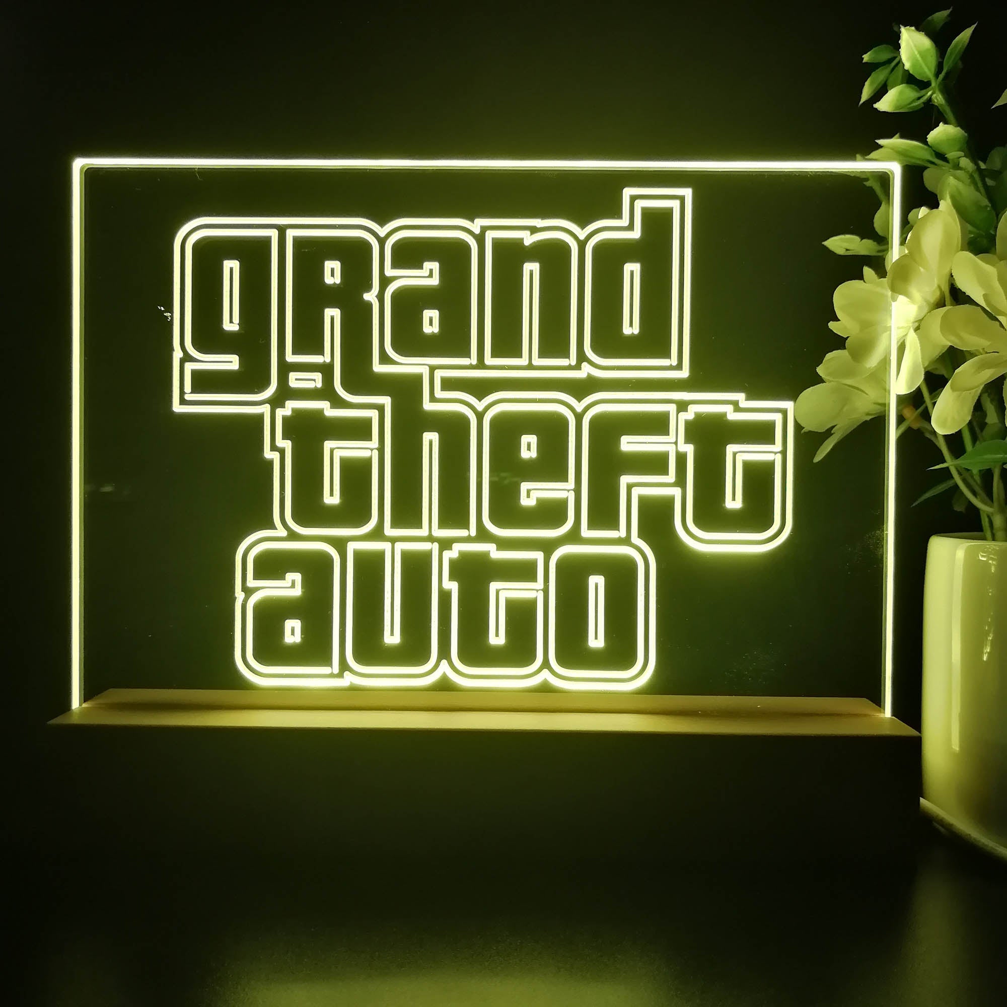 Grand Theft Auto GTA5 Neon Sign Game Room Table Top Lamp
