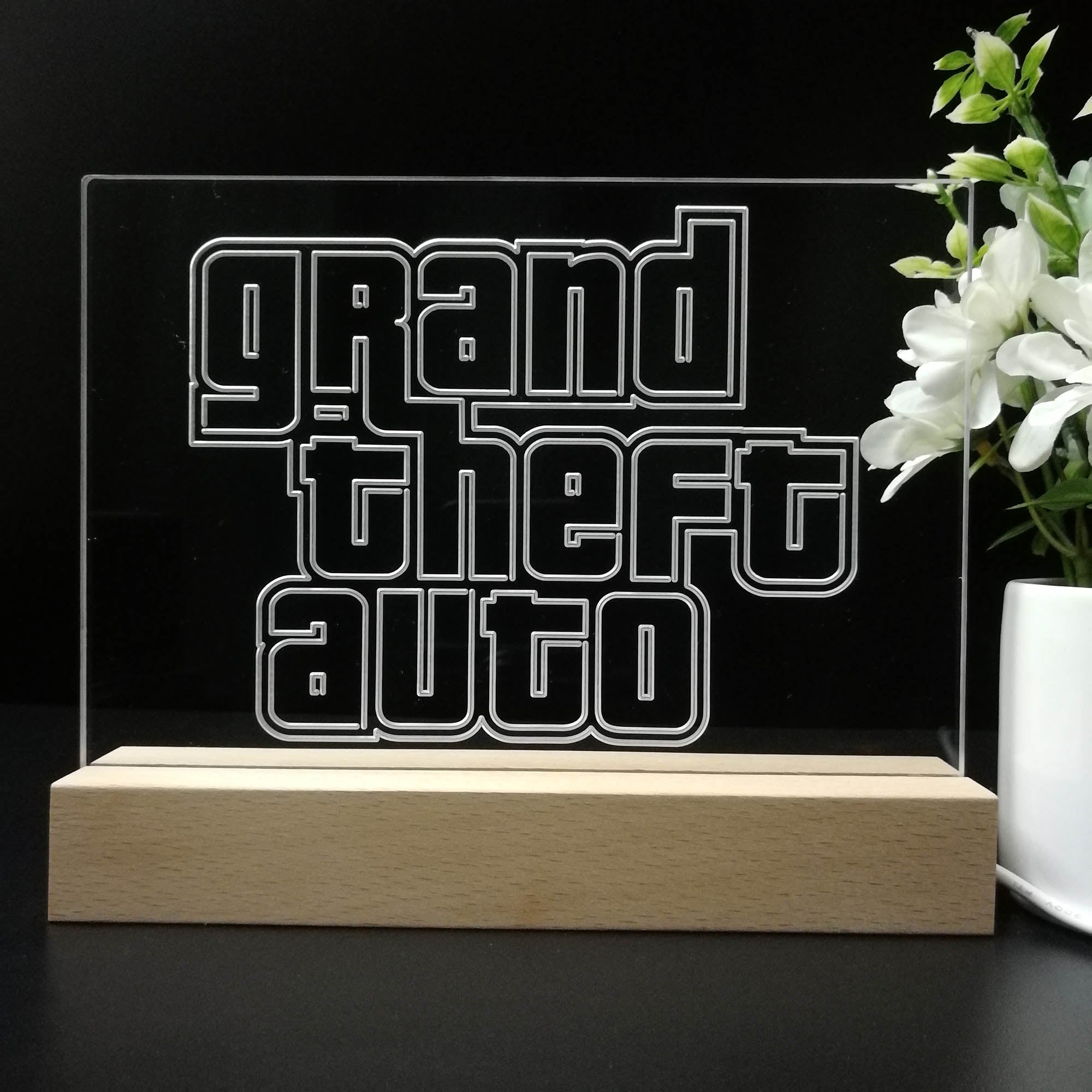 Grand Theft Auto GTA5 Neon Sign Game Room Table Top Lamp