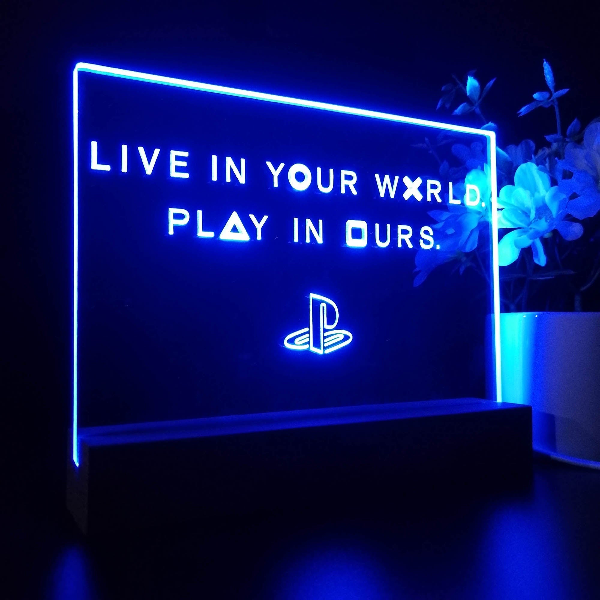 Playstation Play In Ours Neon Sign Game Room Lamp