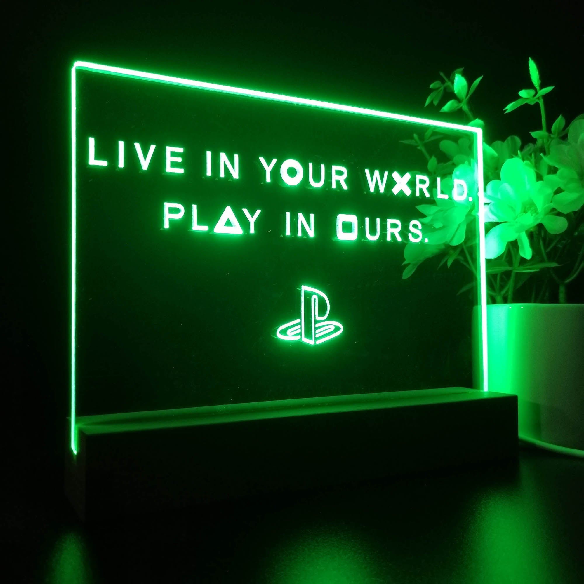 Playstation Play In Ours Neon Sign Game Room Lamp