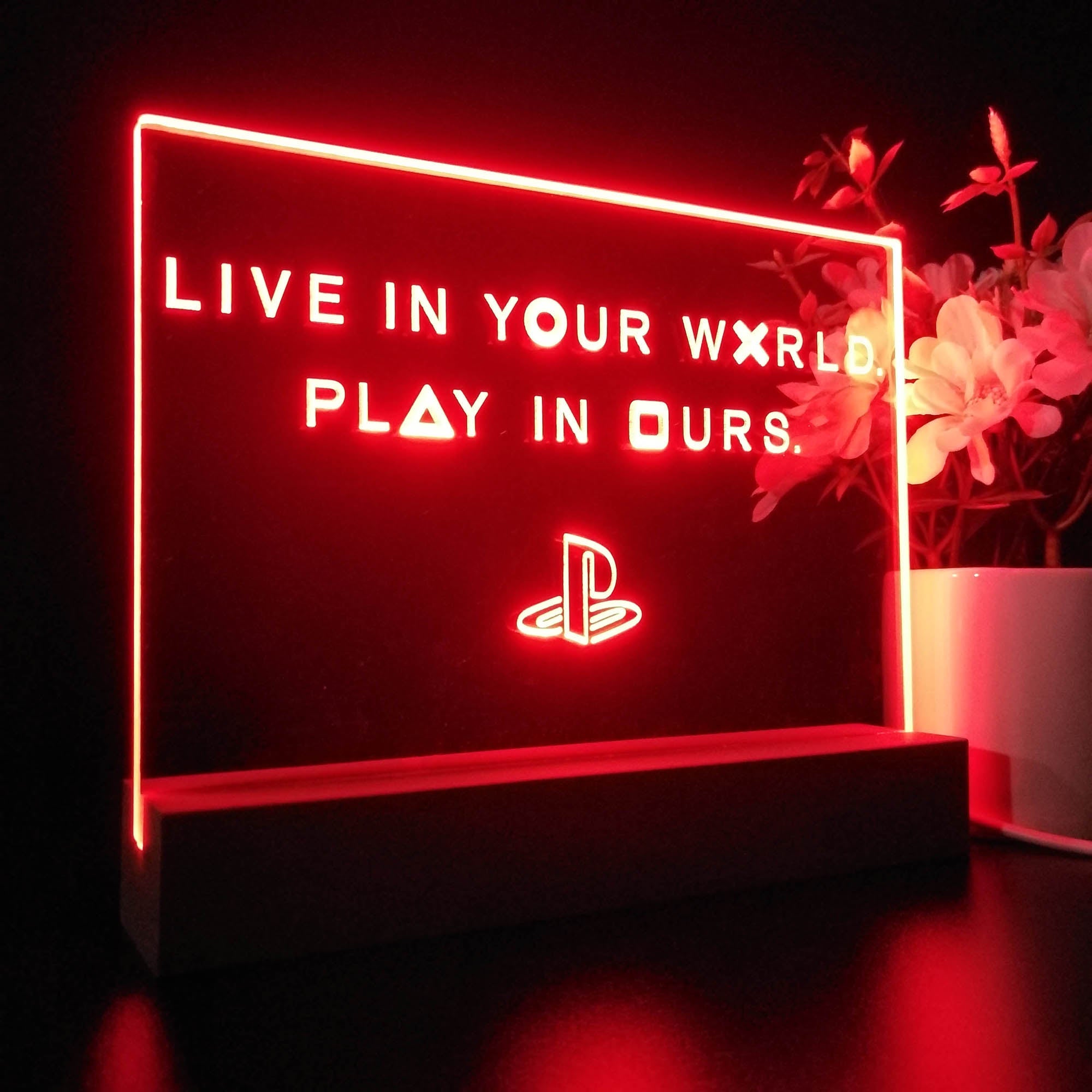 Playstation Play In Ours Neon Sign Game Room Lamp