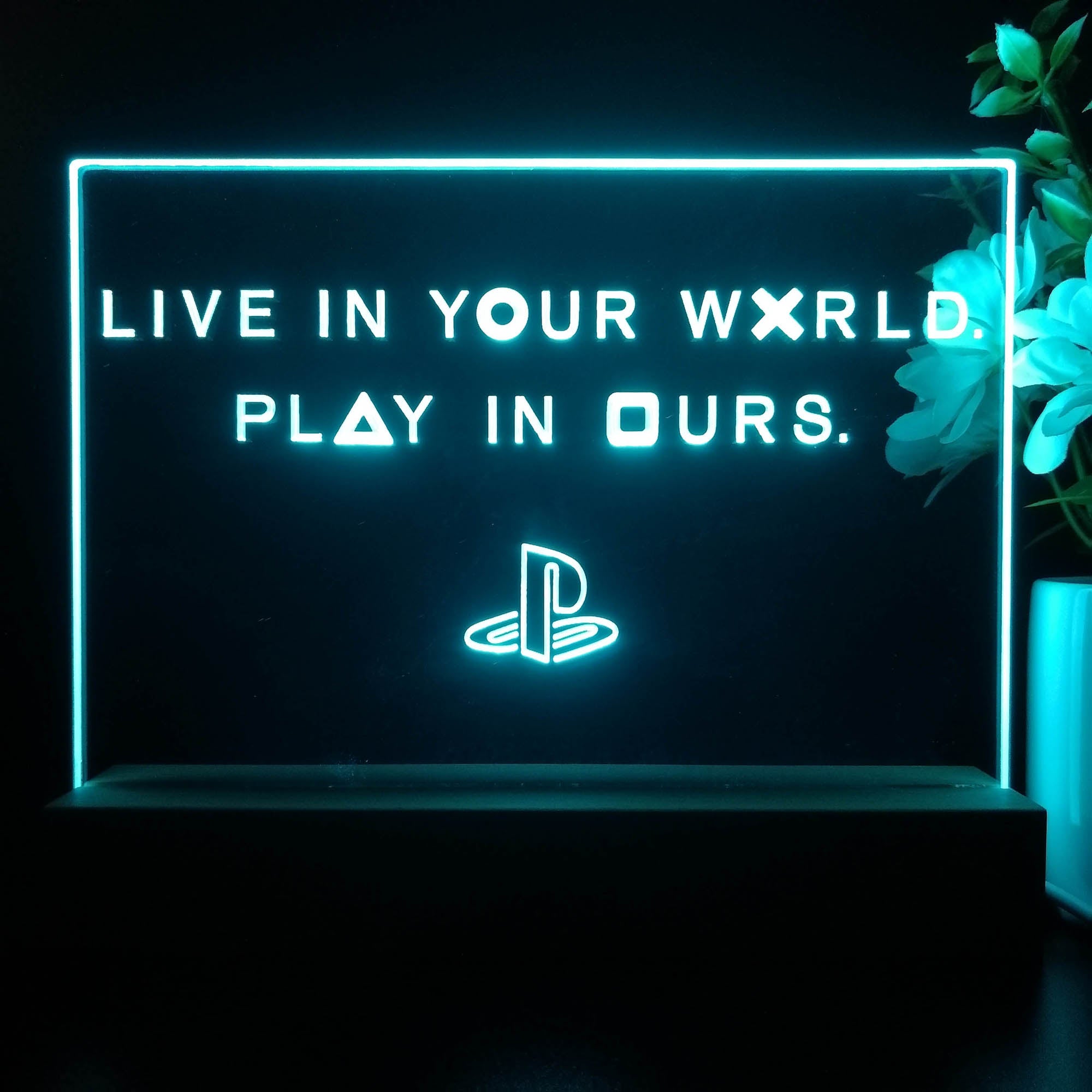 Playstation Play In Ours Neon Sign Game Room Lamp