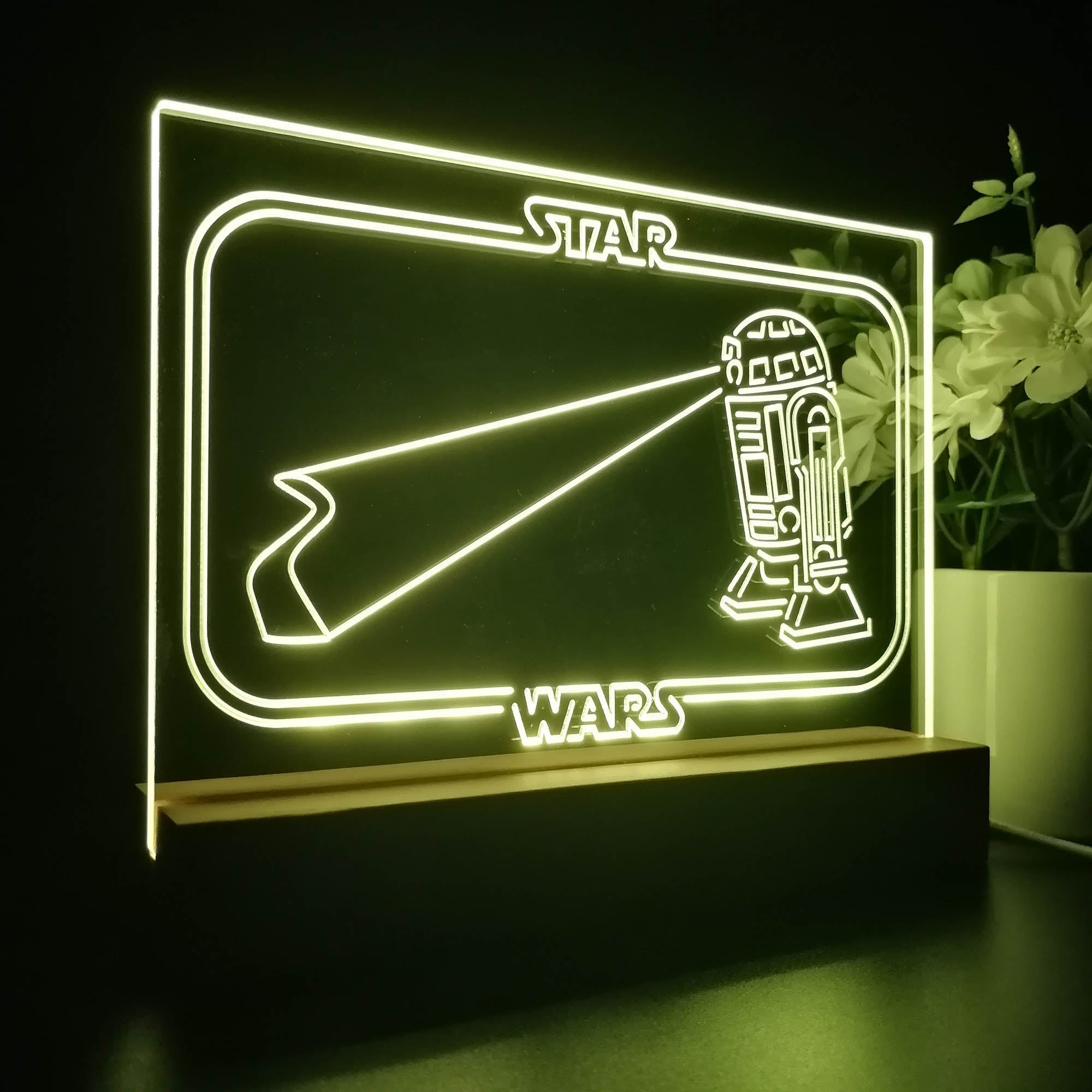 R2C2 Stars Wars Room 3D Illusion Night Light Desk Lamp
