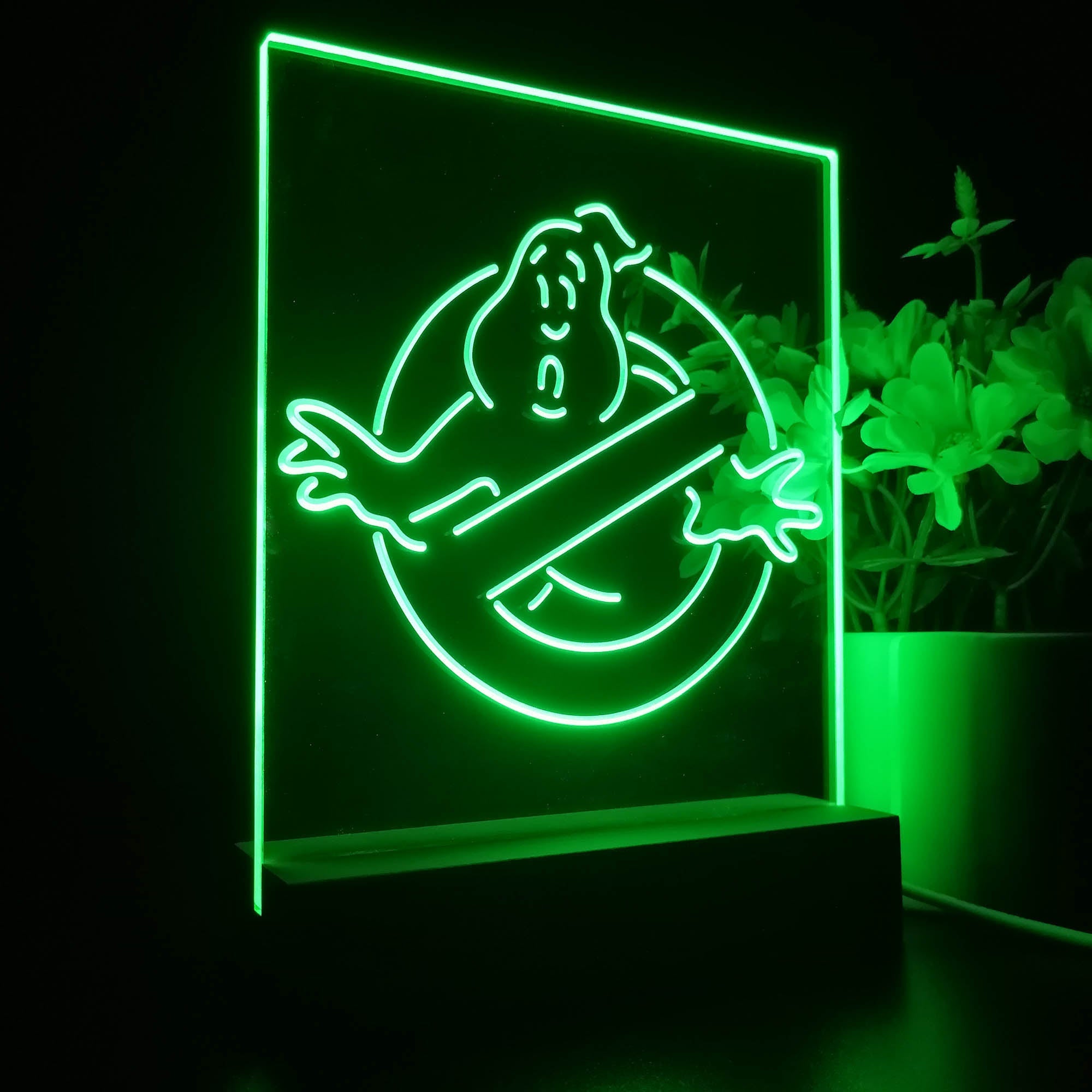 Ghostbusters No Ghosts 3D Illusion Night Light Desk Lamp