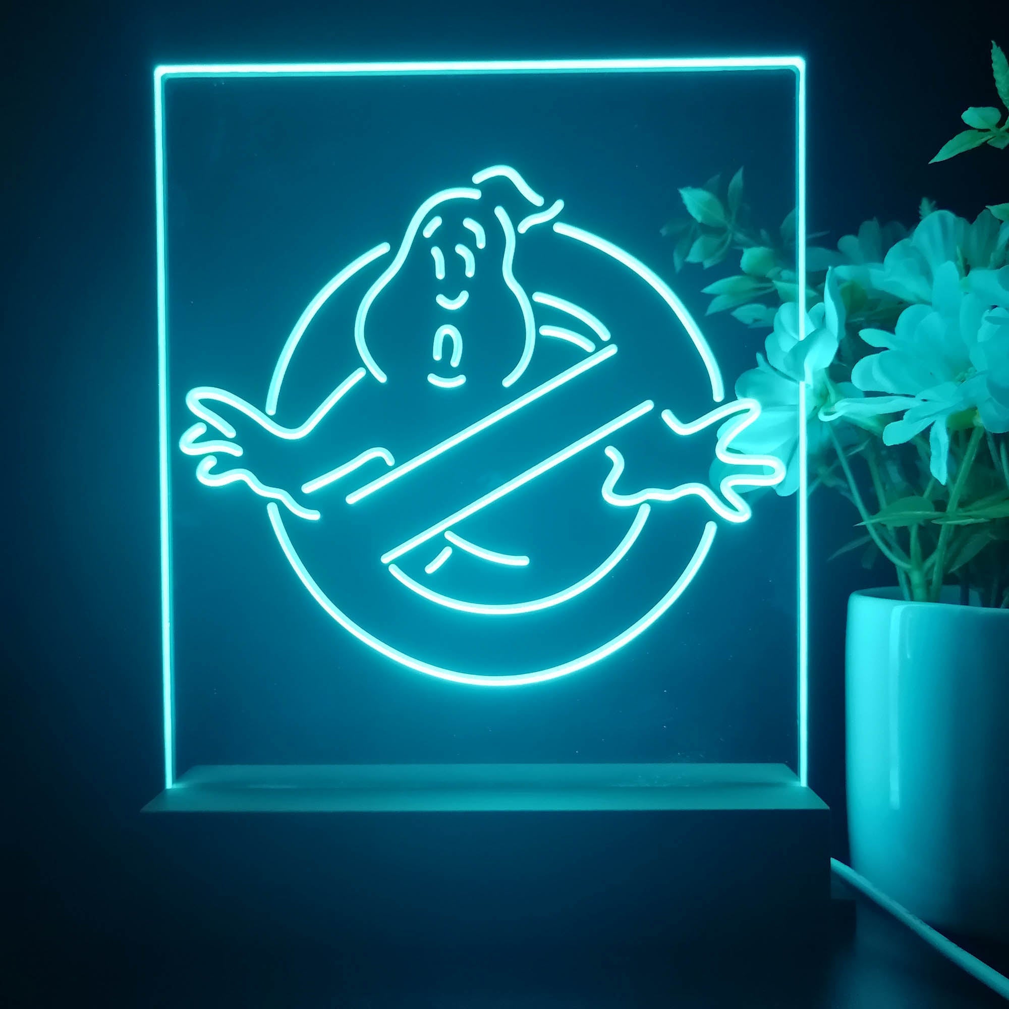 Ghostbusters No Ghosts 3D Illusion Night Light Desk Lamp