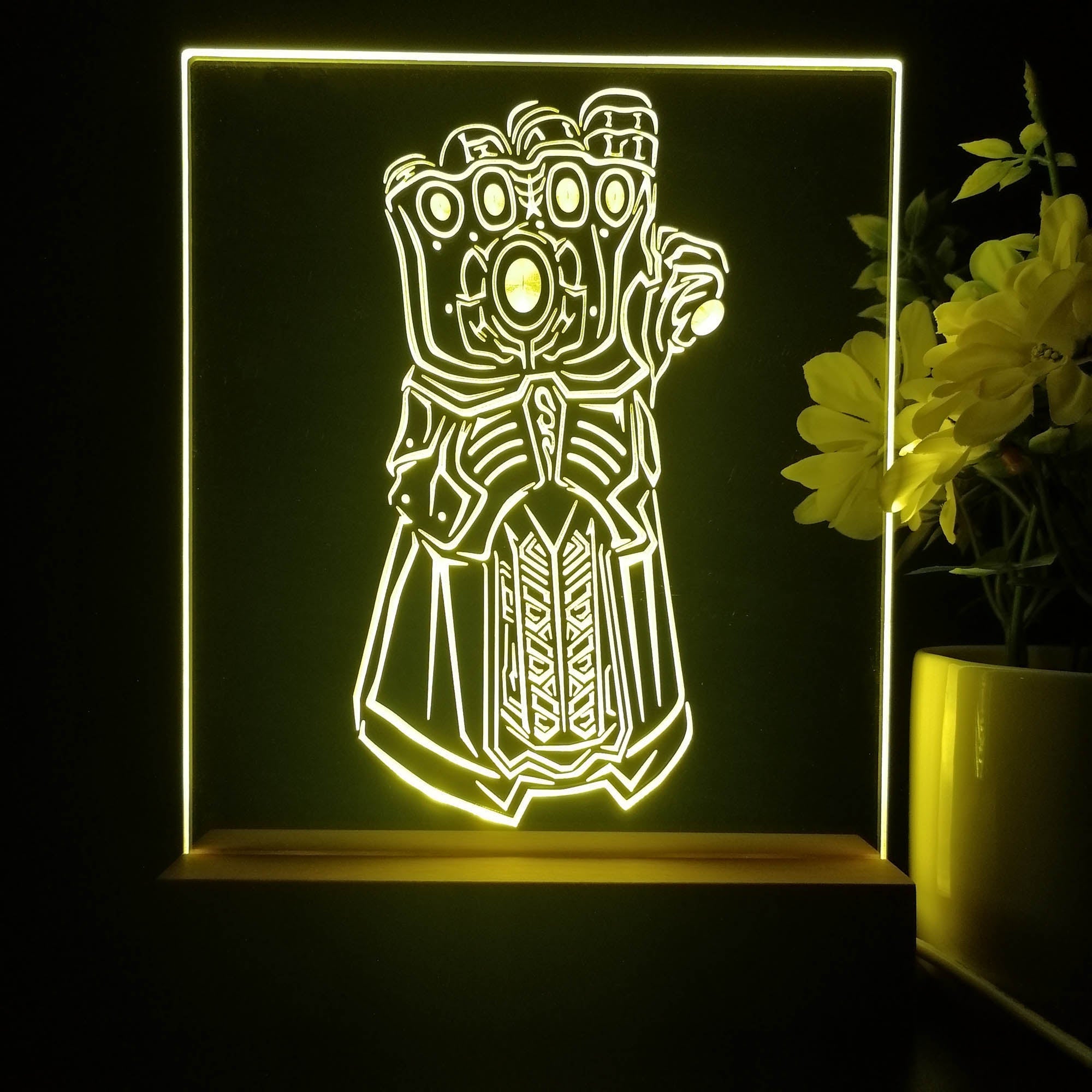 Avengers Infinity War Thanos Glove 3D Illusion Night Light Desk Lamp